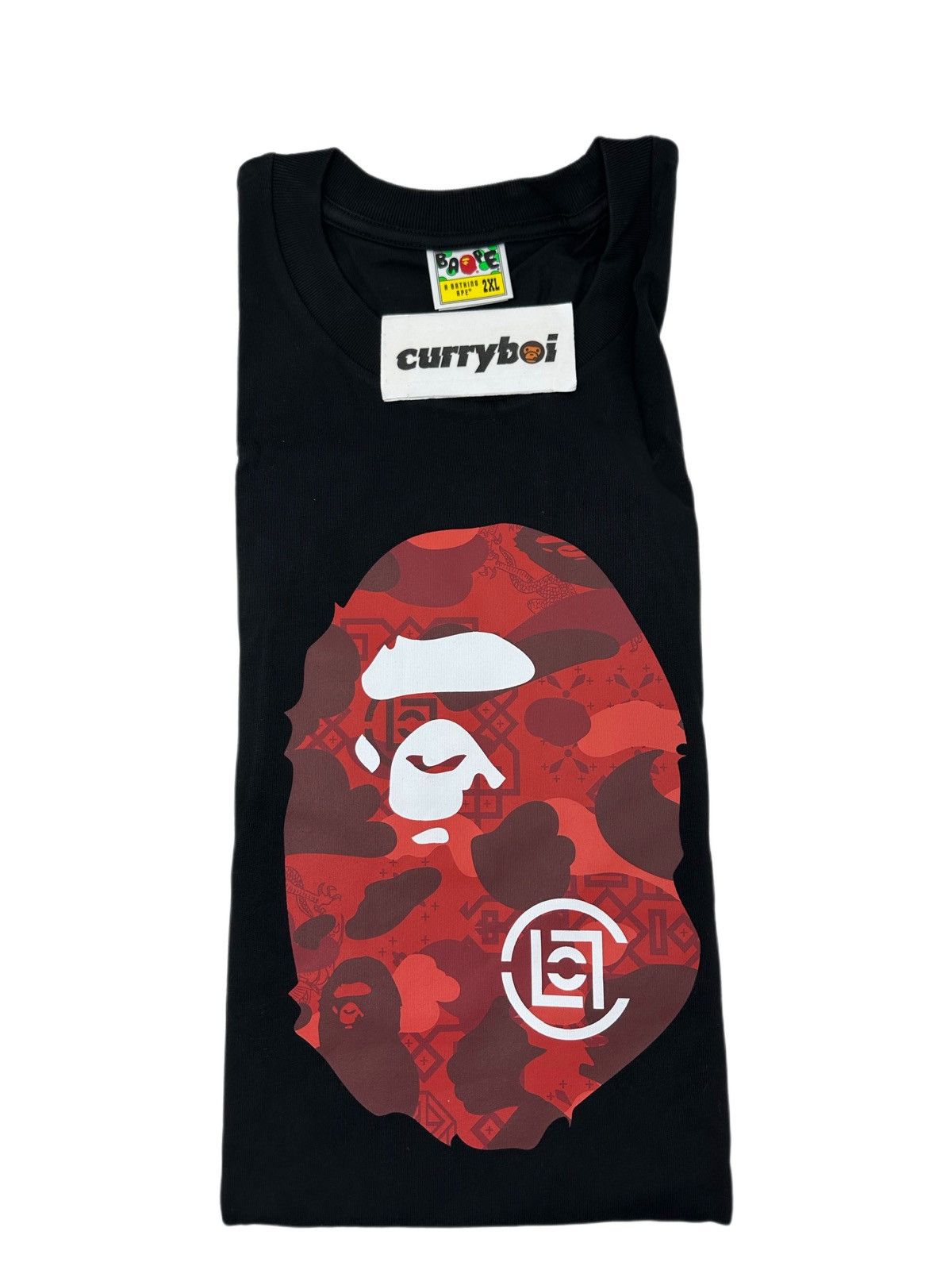 Bape × CLOT BAPE x CLOT Camo Ape Head T-Shirt Black Size US XXL / EU 58 / 5 - 6 Thumbnail