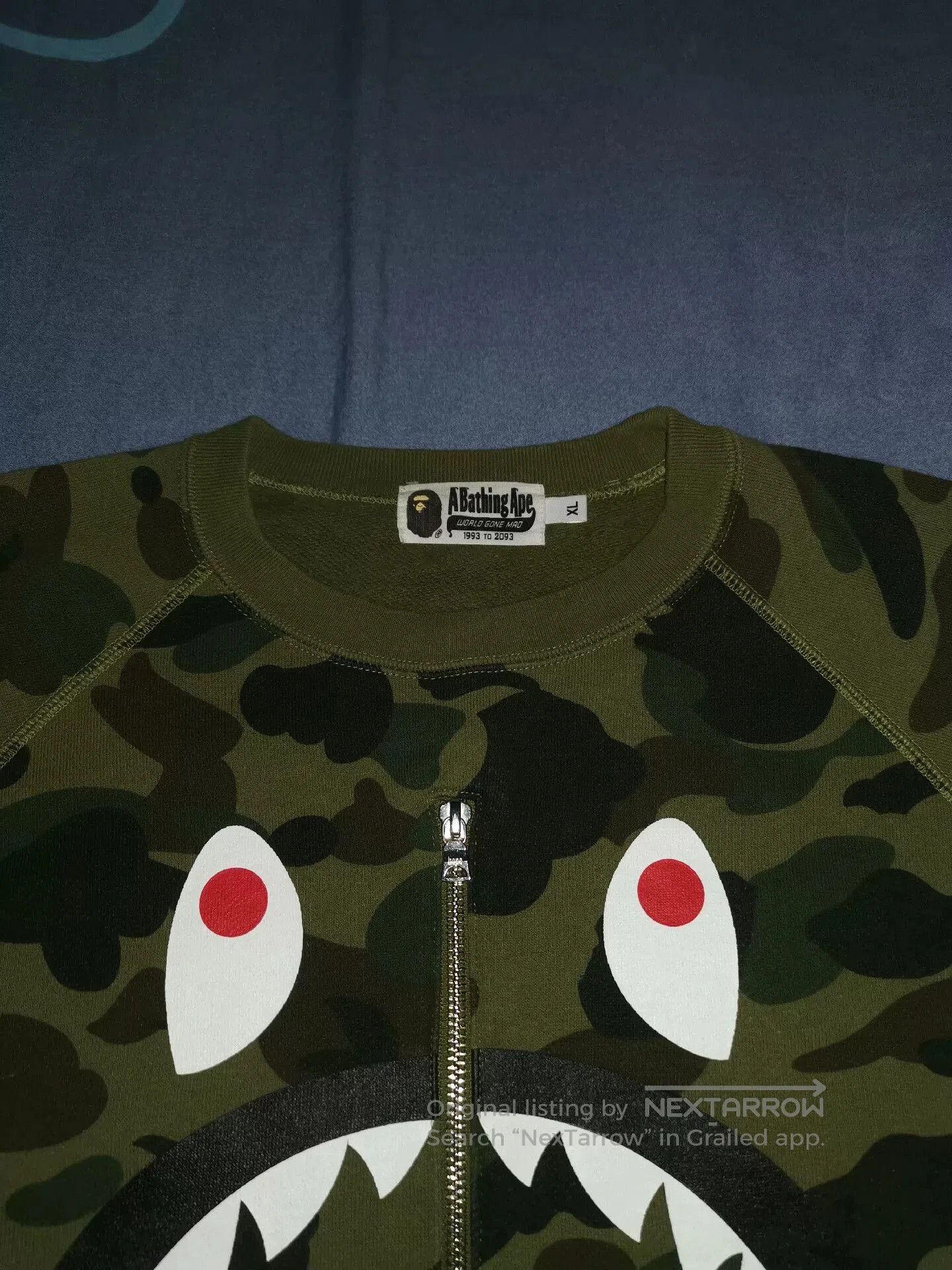 Bape bape camouflage shark zip hoodie. Size US XL / EU 56 / 4 - 2 Thumbnail