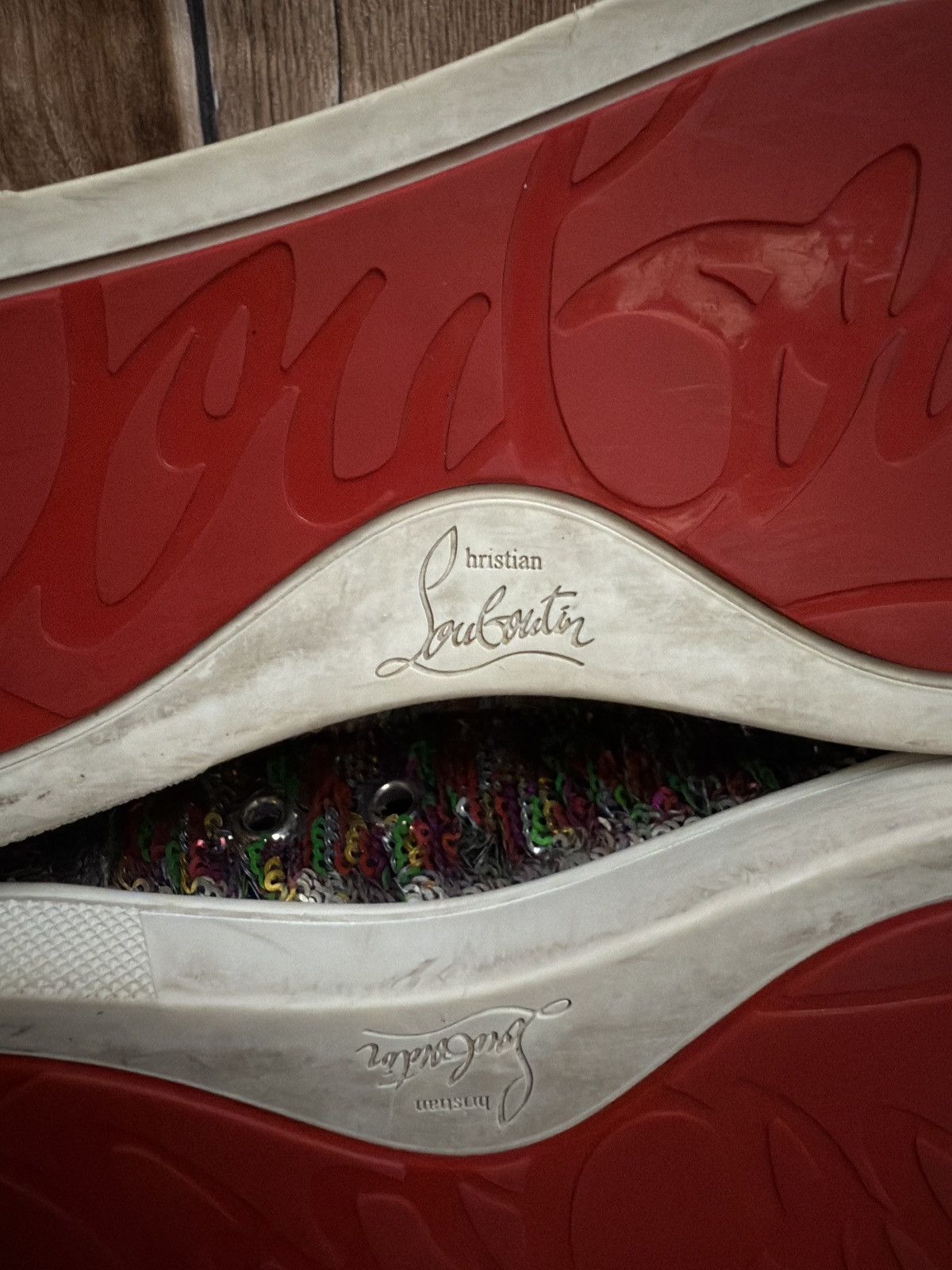 Christian Louboutin ❤️🔥Bip bip sequin trainers Size US 7.5 / IT 37.5 - 18 Thumbnail