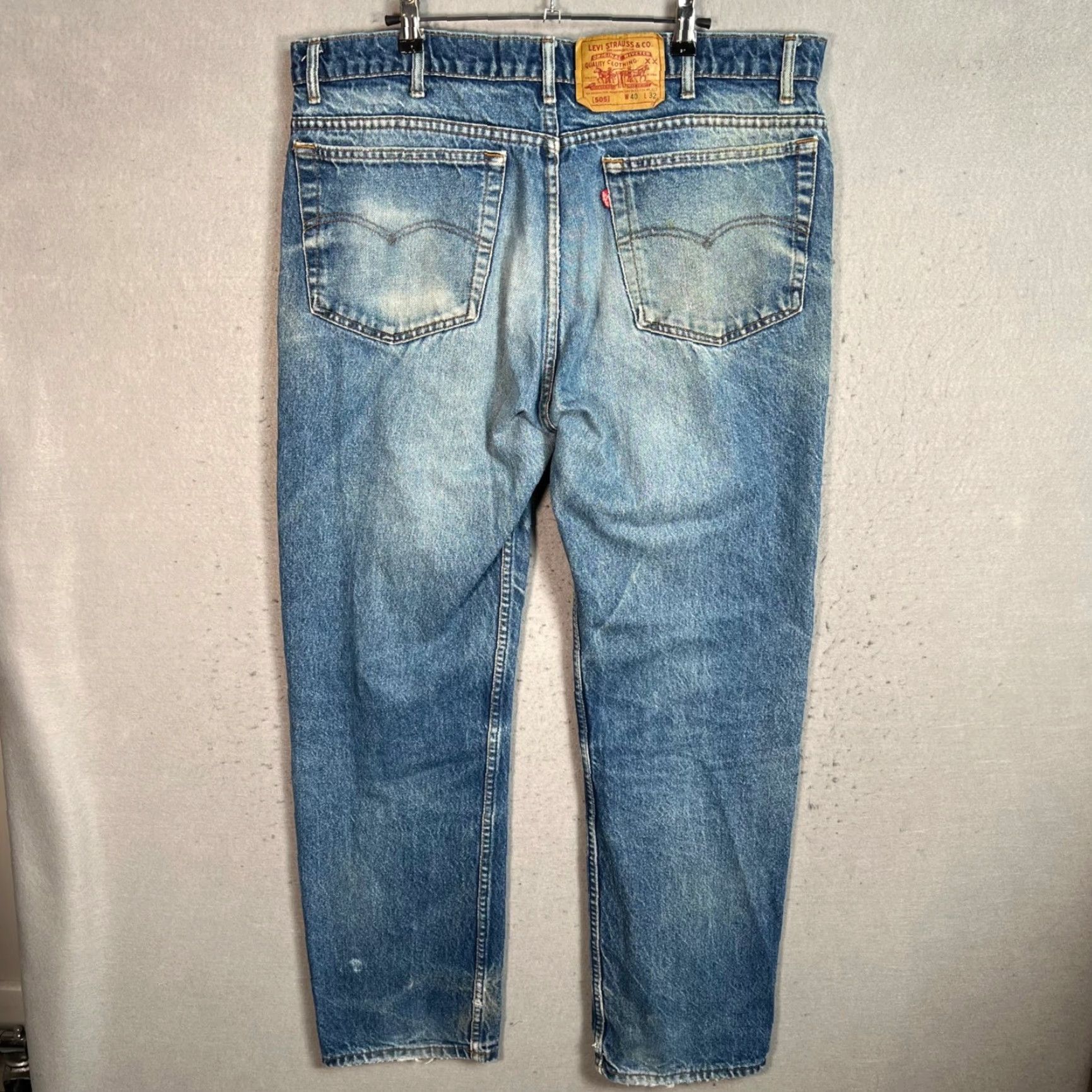 Levi's Levi's 505 Jeans Mens Size 38 x 31 Blue Denim Straight Pocket Cotton Classic Vintage No 5-Pocket Design Regular Waist 38 Inseam 31"} Size US 38 / EU 54 - 2 Thumbnail