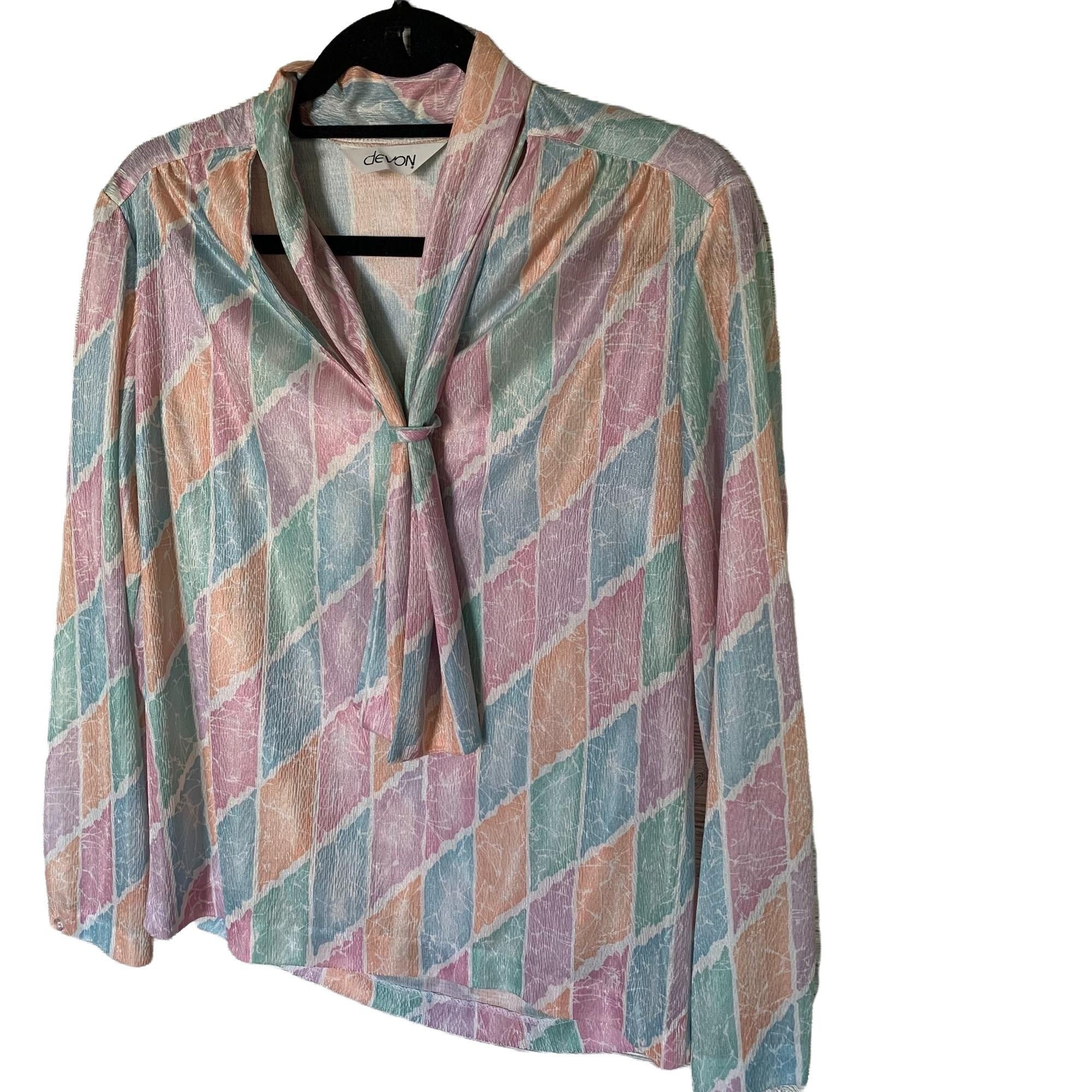 Vintage Vintage Devon Bubblegum Pastel Goth Tie Neck Blouse M Size M / US 6-8 / IT 42-44 - 7 Thumbnail
