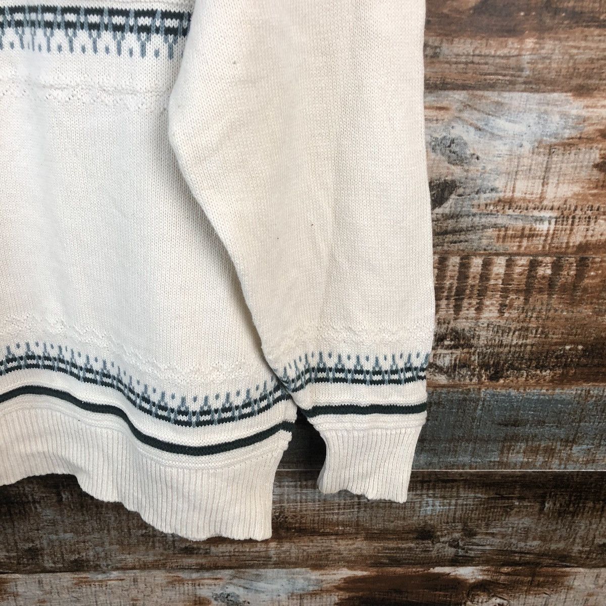 Homespun Knitwear DL Guy vintage japan stripe White sweatshirt Knitwear #C752 Size US M / EU 48-50 / 2 - 16 Thumbnail