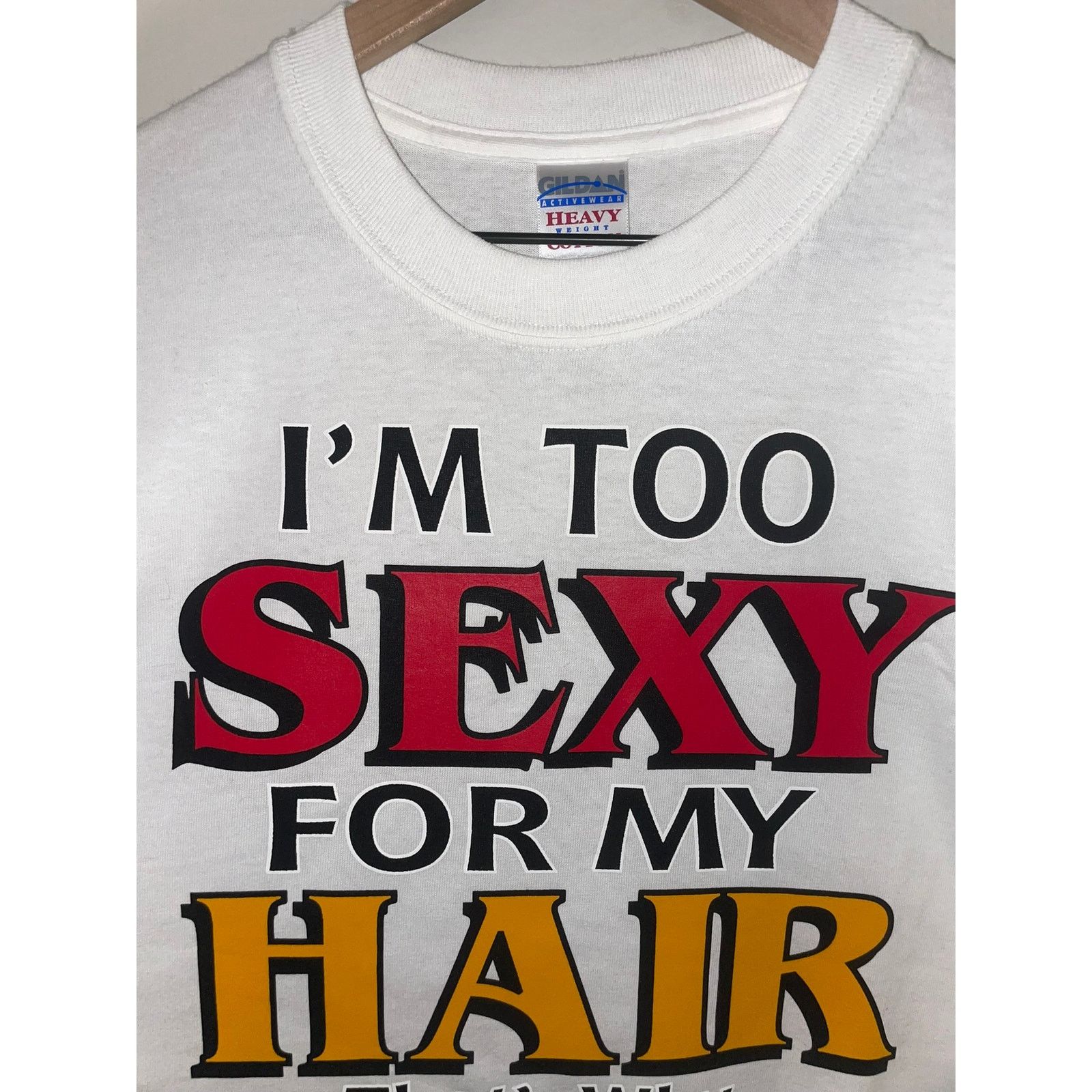 Gildan Y2K I'm Too Sexy For My Hair Bald Humor Joke Shirt Tee 2000s Size US M / EU 48-50 / 2 - 2 Thumbnail