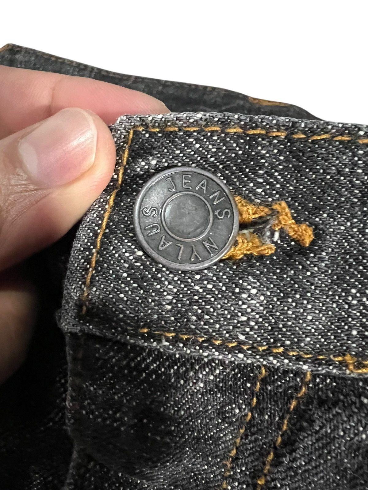 Japanese Brand Vintage Nylaus Crew Black Distress Jean Size US 40 / EU 56 - 8 Thumbnail
