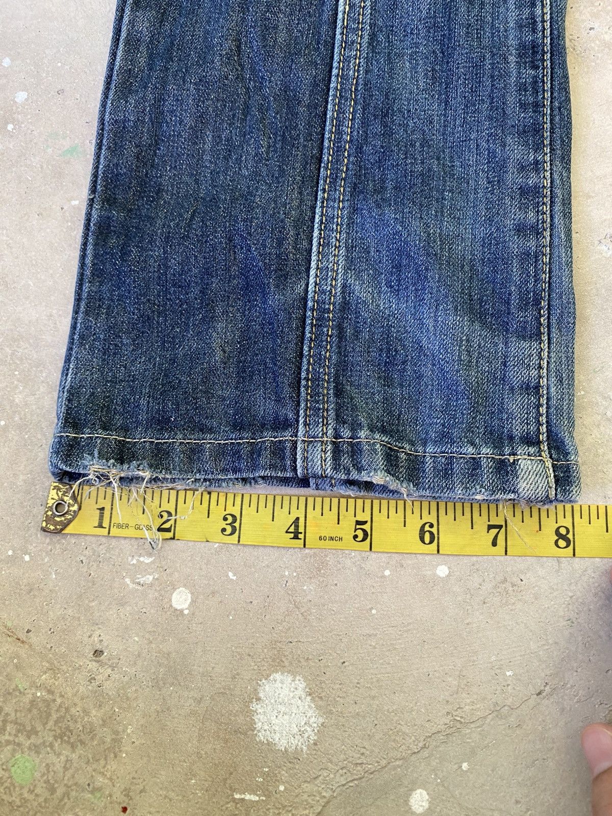 Japanese Brand Buffalo Distressed Flared Denim Jeans Y2K Size US 31 - 20 Thumbnail