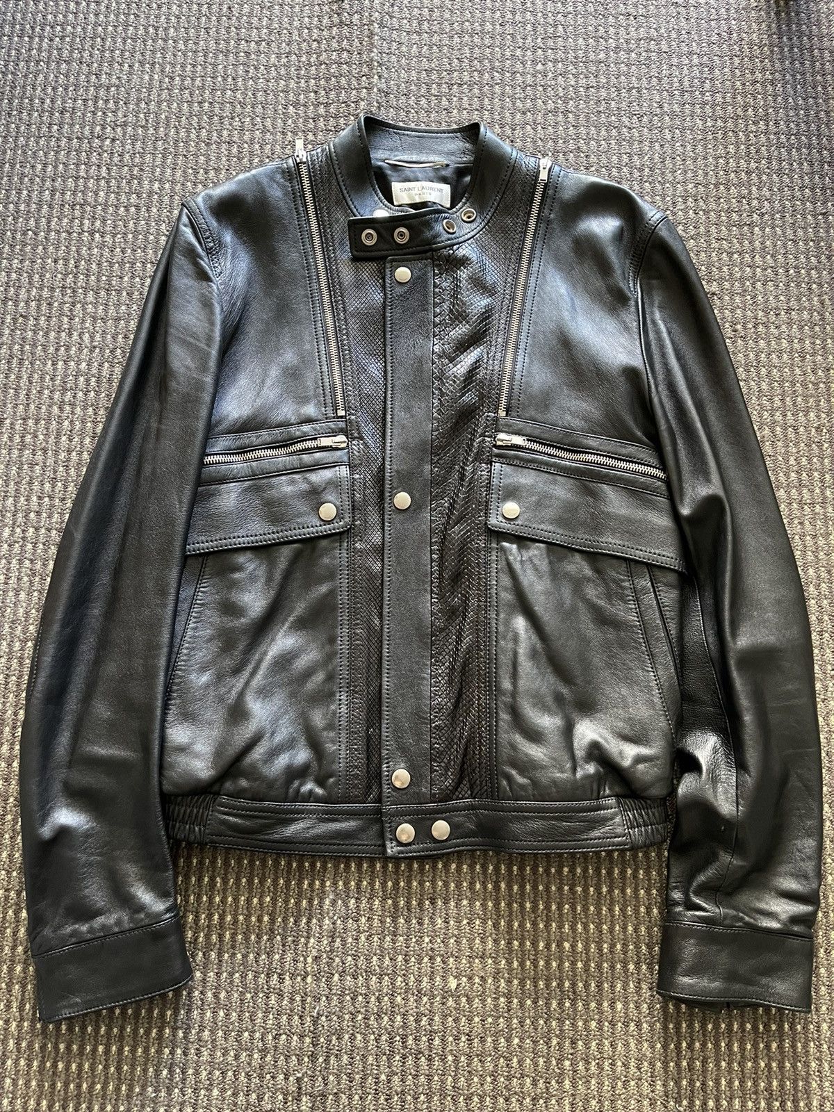 Hedi Slimane × Saint Laurent Paris SLP 15AW Python Patch Jacket 
