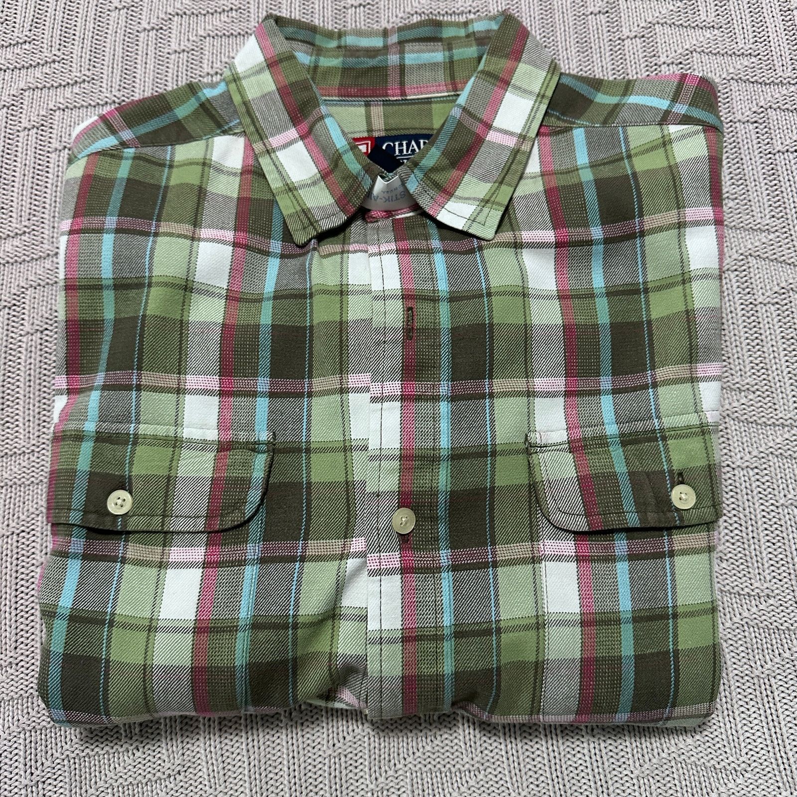 Chaps Chaps green plaid flannel button down Size US L / EU 52-54 / 3 - 1 Thumbnail