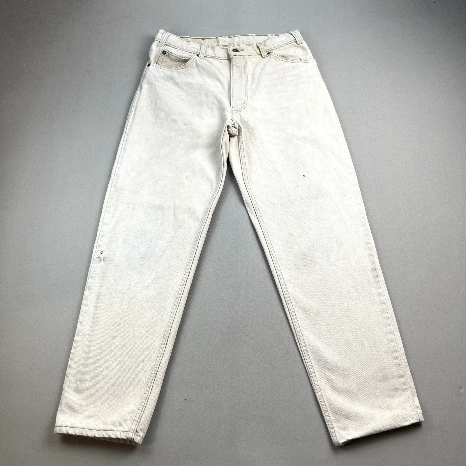 Levi's Vintage Levis 550 Jeans Mens Cream Denim Relaxed Fit Size US 32 / EU 48 - 5 Thumbnail