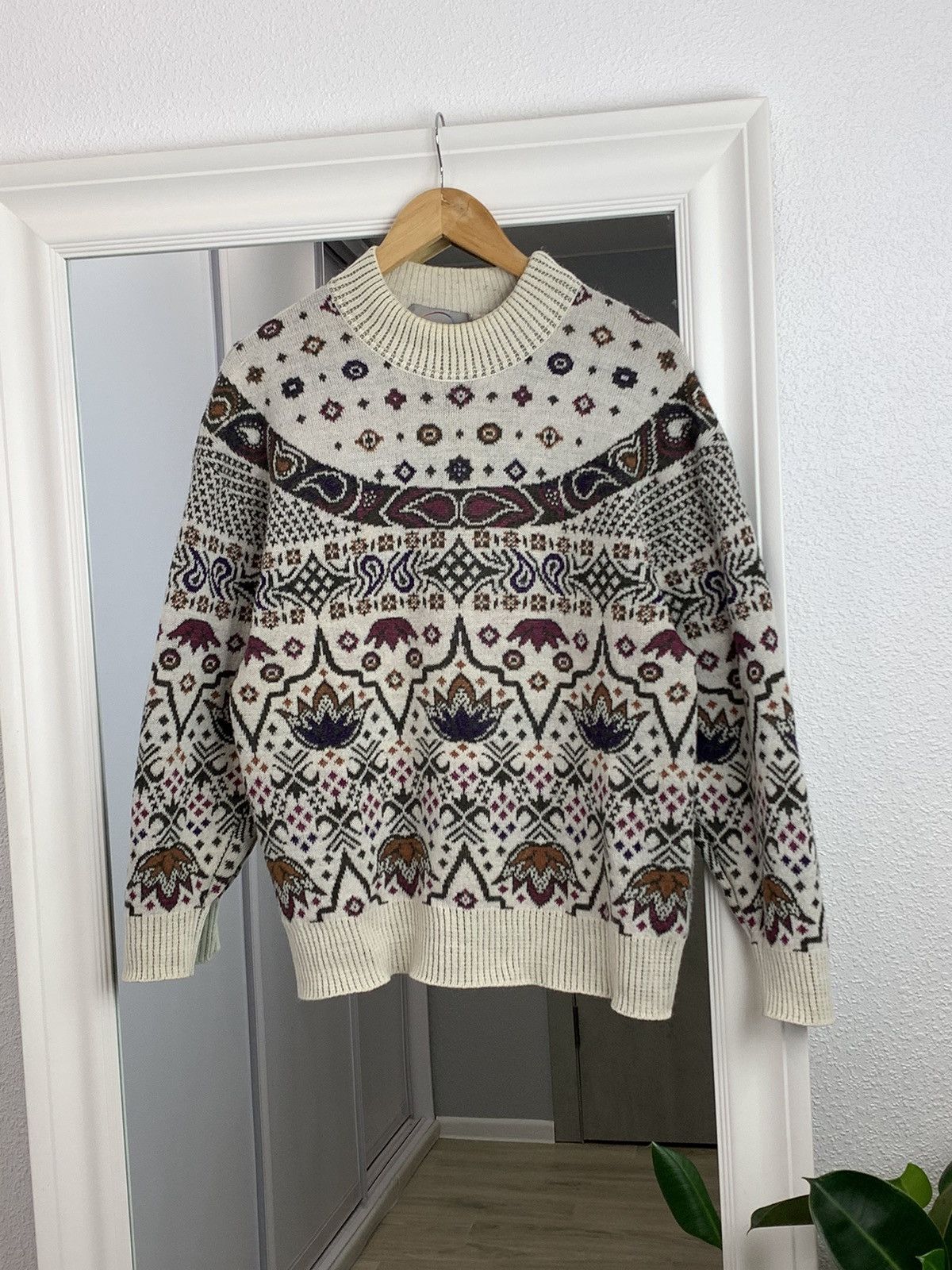 Bogner Bogner Native Pattern Turtleneck Mohair Wool Art Sweater Size XXL / US 16-18 / IT 52-54 - 3 Thumbnail