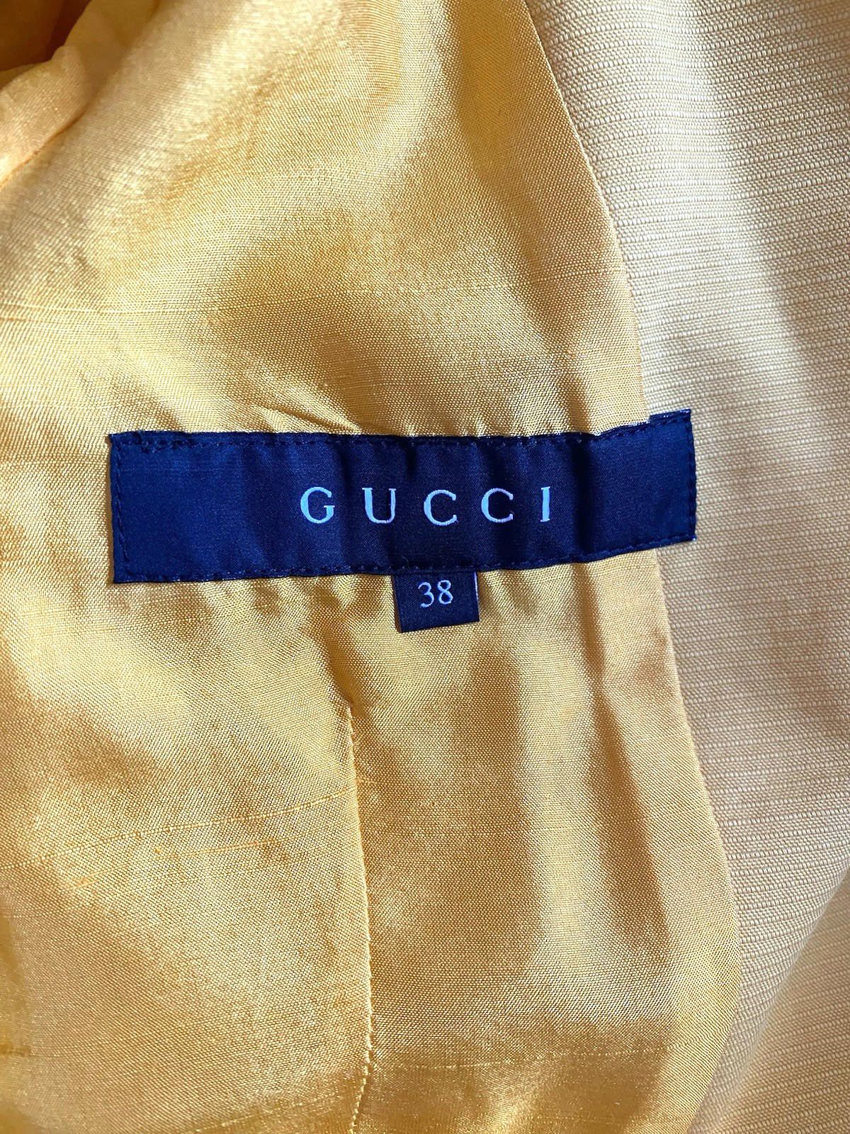 Gucci Vintage Gucci 2008 Jacket IT-38 S Yellow Cotton Blazer Size M / US 6-8 / IT 42-44 - 10 Thumbnail