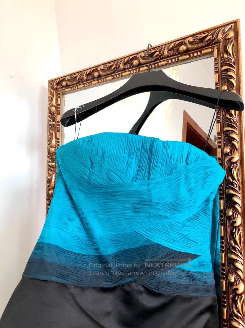Valentino Valentino Blue gradient yarn black hip-hugging silk bandea Size S / US 4 / IT 40 - 4 Thumbnail