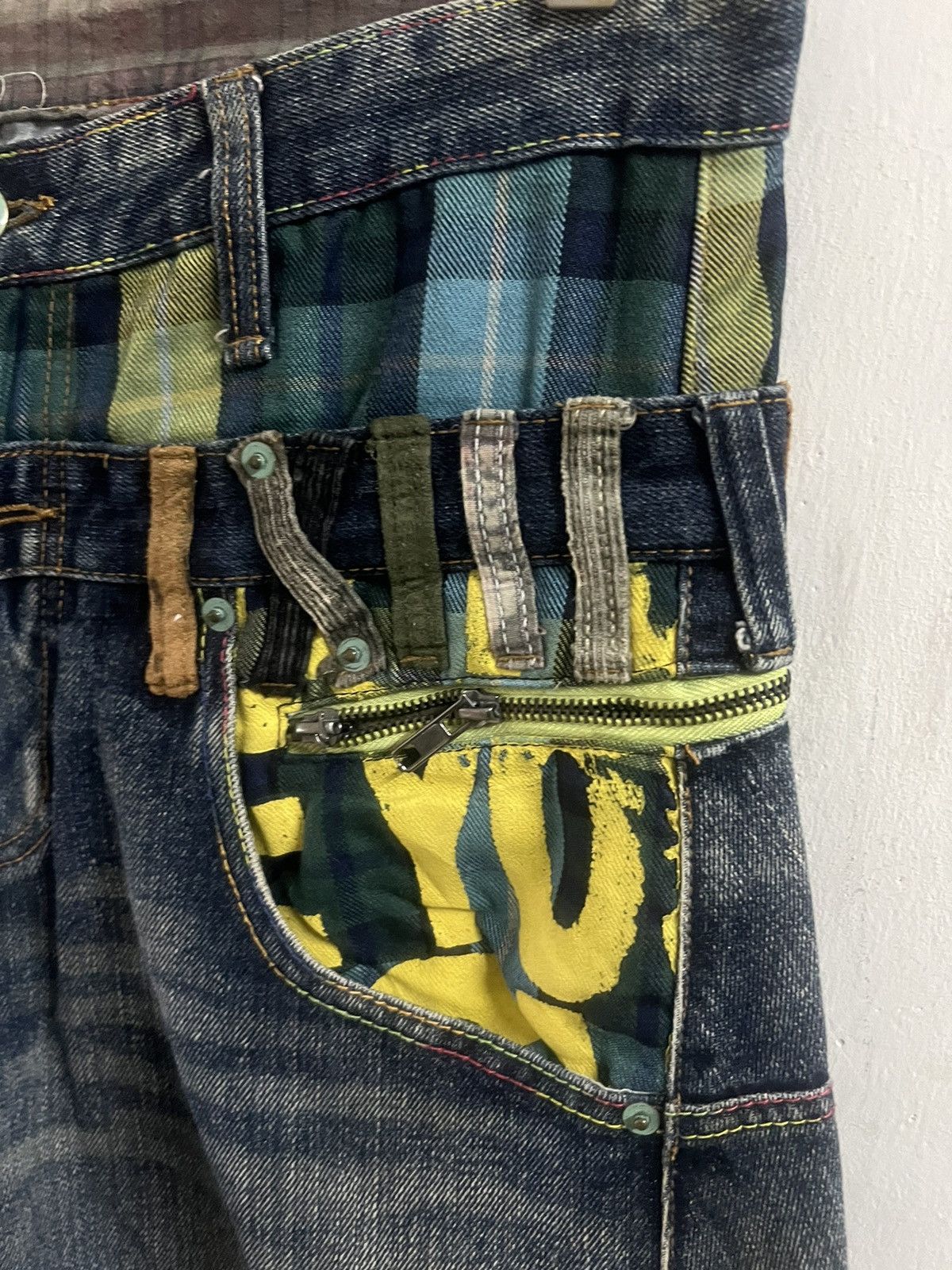 Hysteric Glamour × Japanese Brand DOUBLE WAIST🔥BREATHMINT TWIST DISTRESSED DENIM PANT Size US 32 / EU 48 - 10 Thumbnail