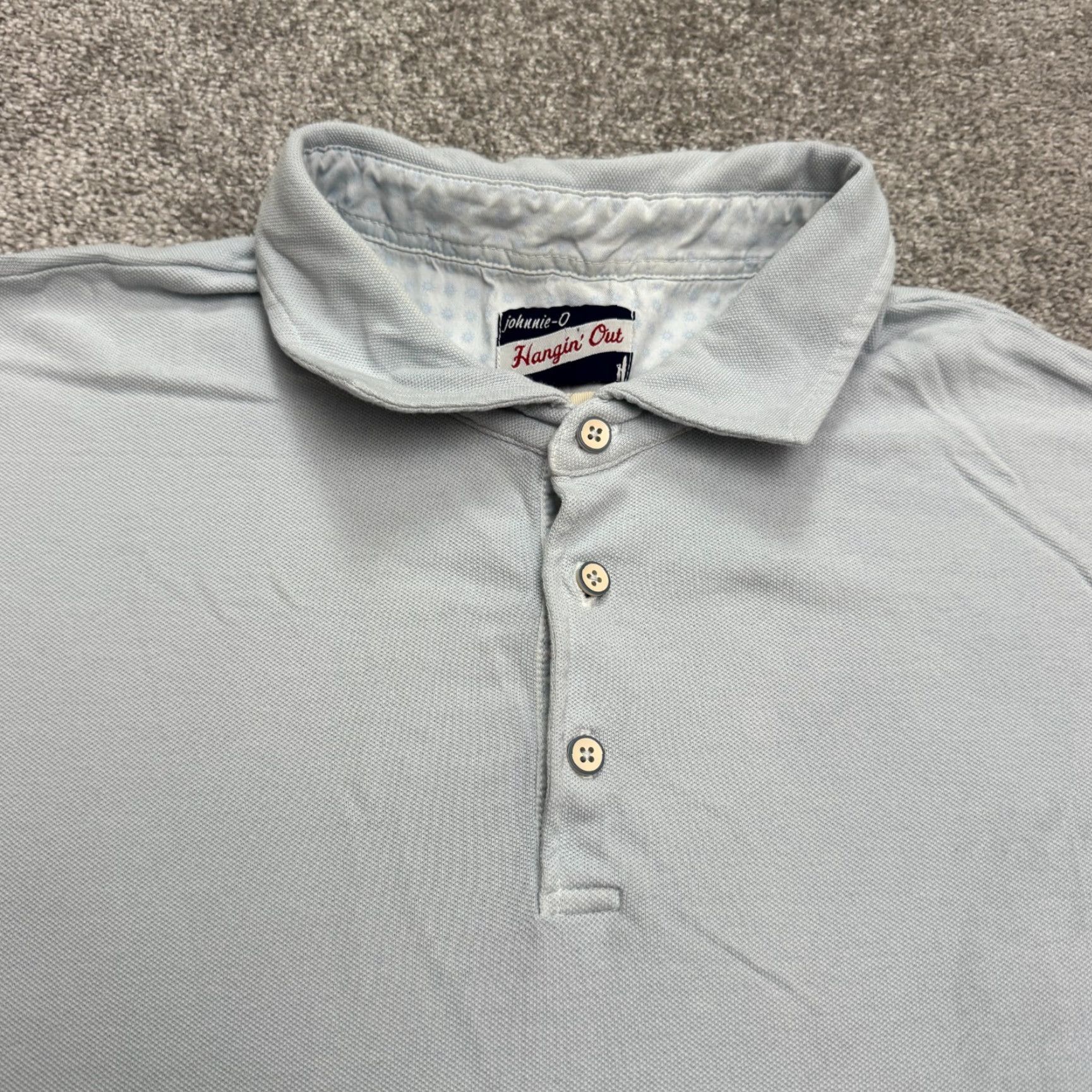johnnie-O johnnie-O Shoreline Polo Shirt Men XL Gulf Blue Cotton Blend Short Sleeve Casual Polo Shirt Men XL Blue 50 in Chest Classic Preppy Sports Mens Size US XL / EU 56 / 4 - 4 Thumbnail