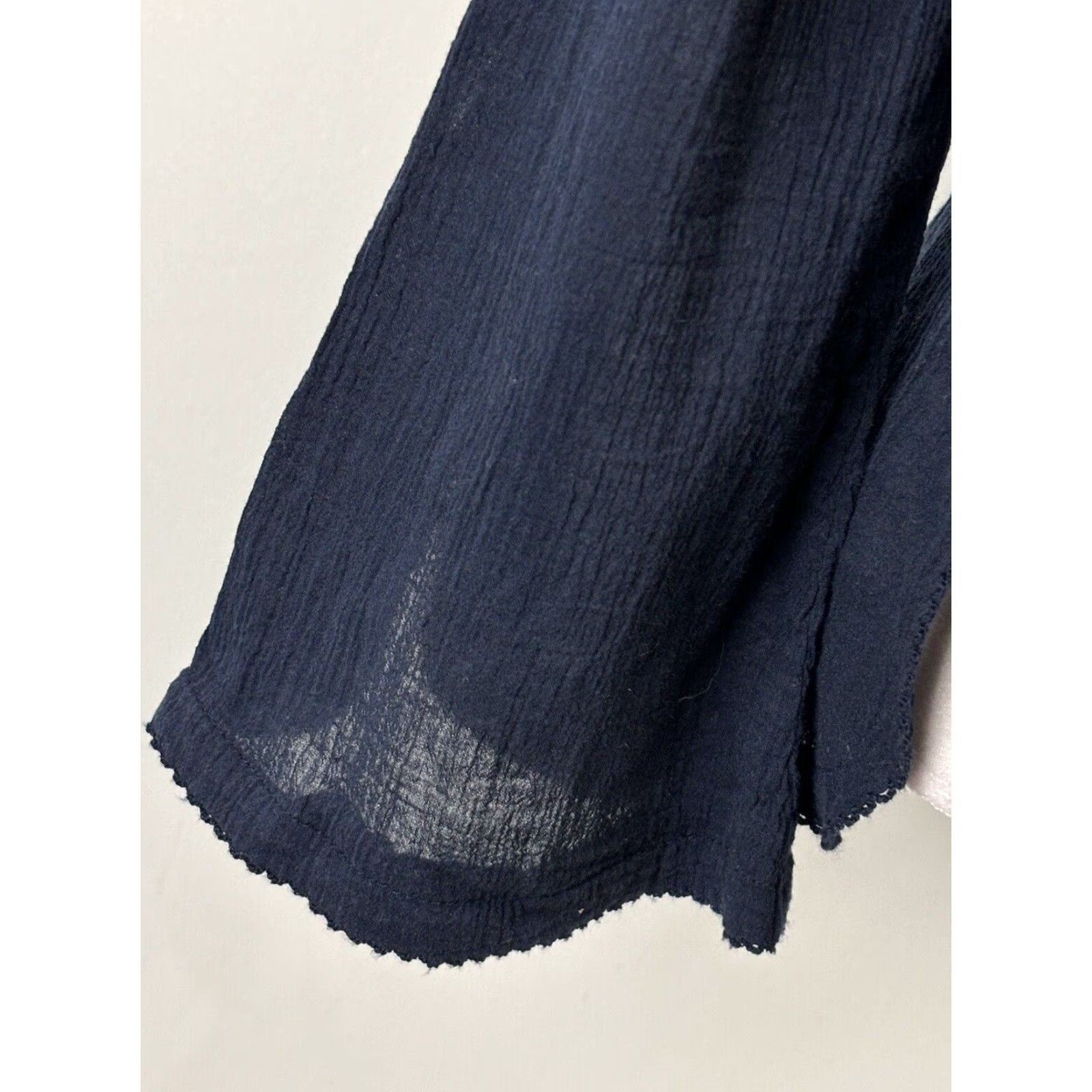Free People Free People Crochet Yoke High Neck Long Sleeve Top Blue Women's Small Size S / US 4 / IT 40 - 7 Thumbnail