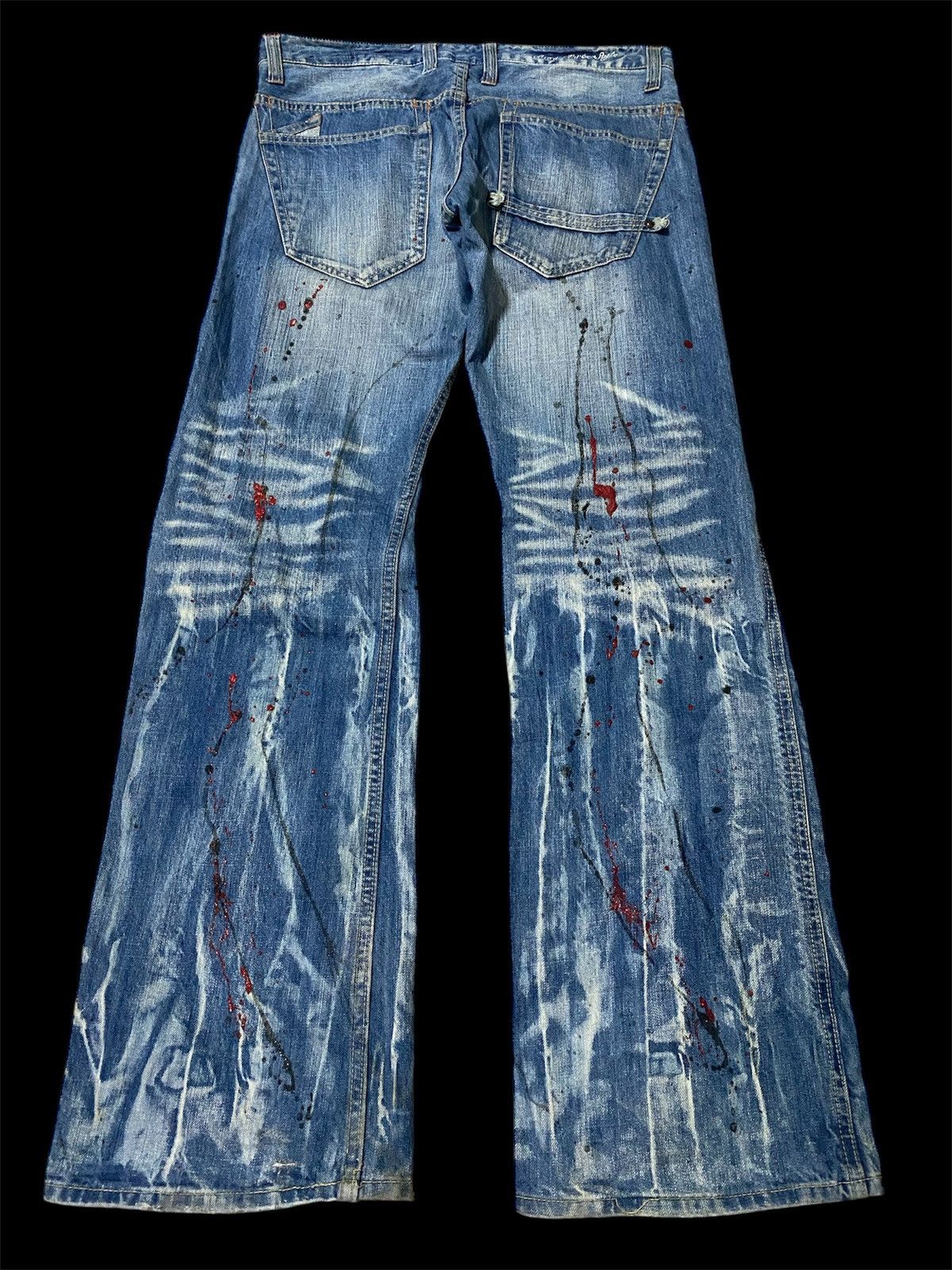 Japanese Brand 💥JEANS SPLATTER PAINT SPLASHES💥 Size US 32 / EU 48 - 1 Thumbnail