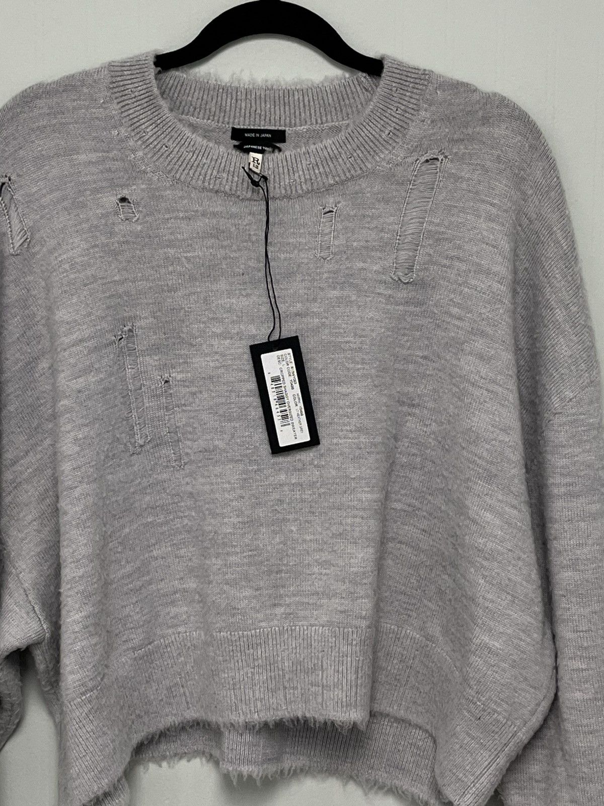 R13 Cropped Shaggy Oversized Sweater large Size L / US 10 / IT 46 - 4 Thumbnail
