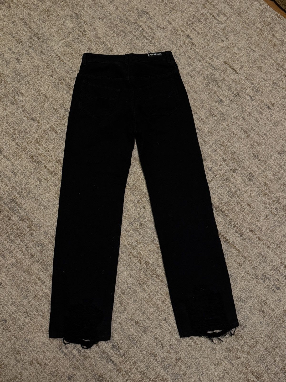 Balenciaga Balenciaga Ripped Hem Black Denim Jeans Size US 29 - 5 Thumbnail