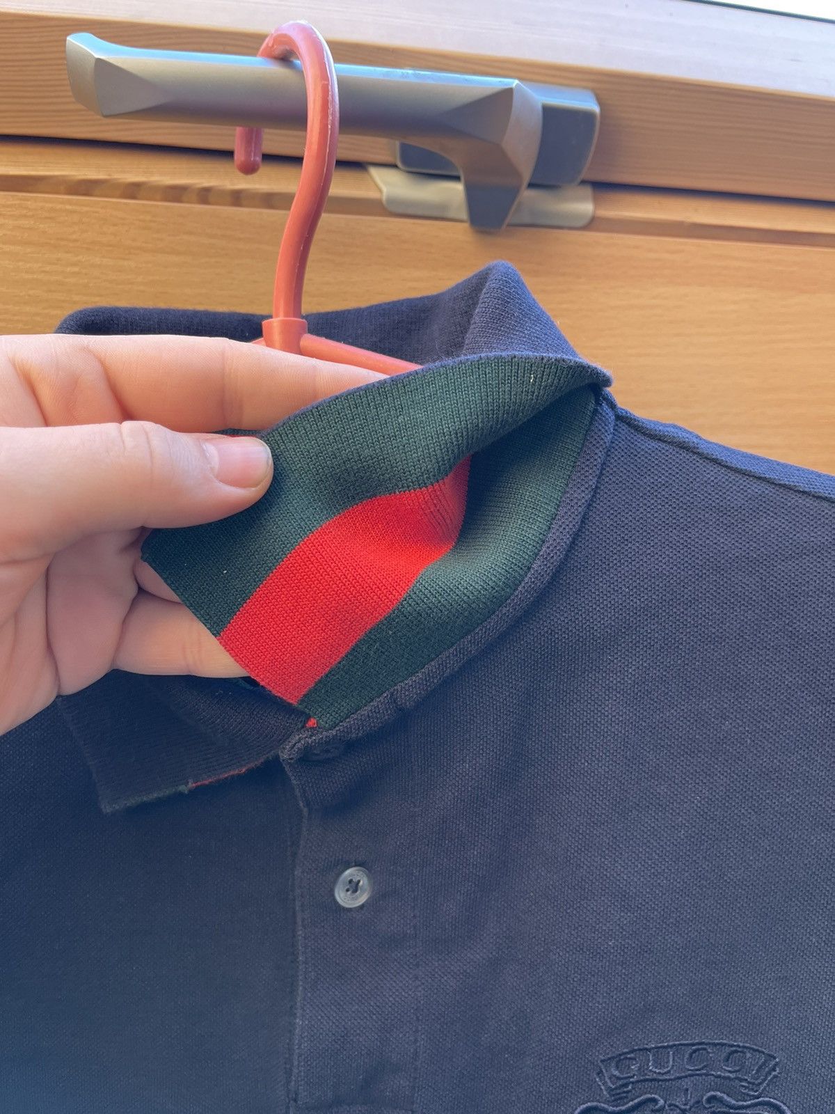 Gucci GUCCI Vintage Men's Navy Blue Polo Shirt Logo Size M Italy Size US M / EU 48-50 / 2 - 4 Thumbnail