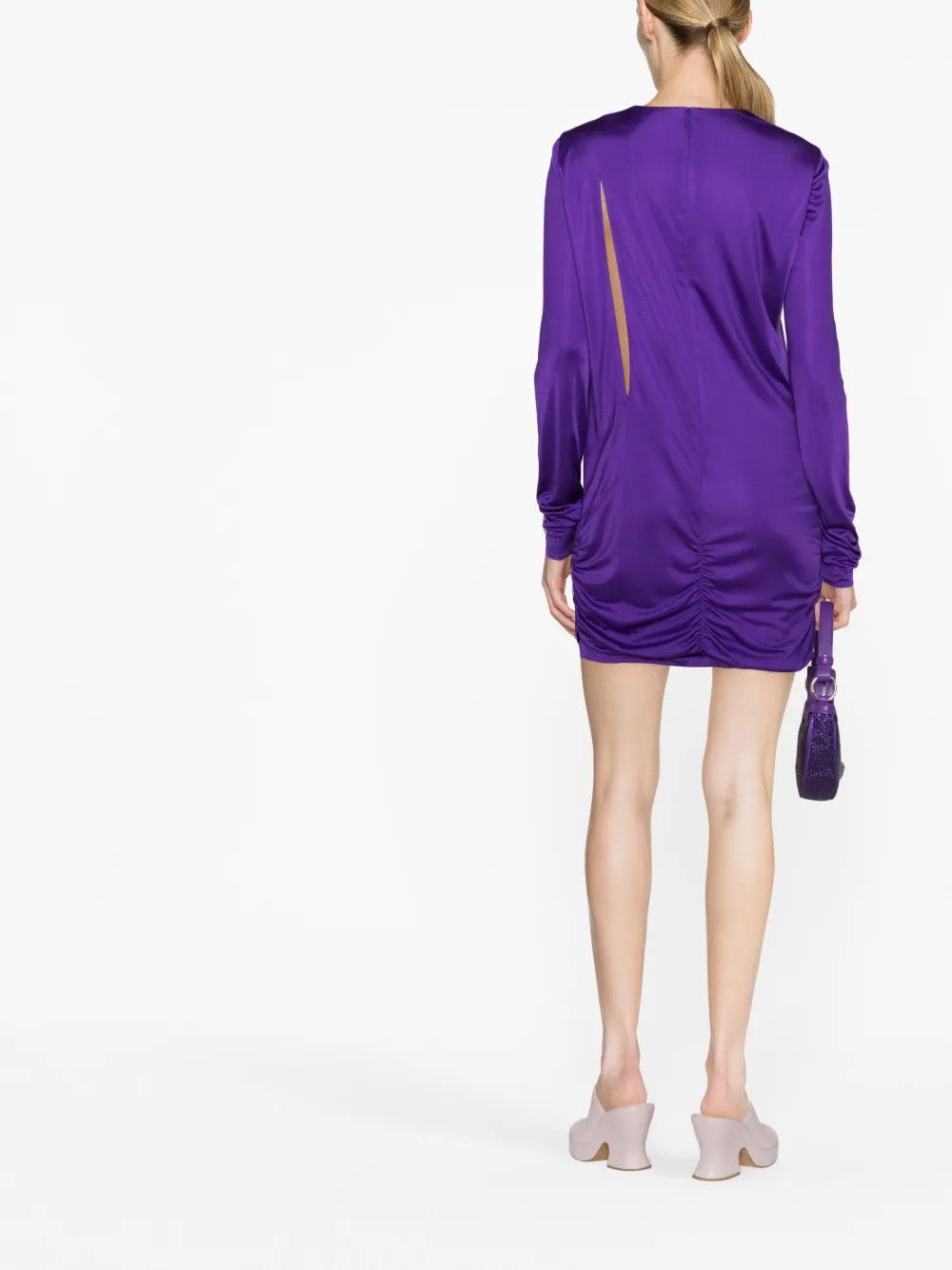 Versace o1y0226 Mini Dress in Purple Size M / US 6-8 / IT 42-44 - 4 Thumbnail
