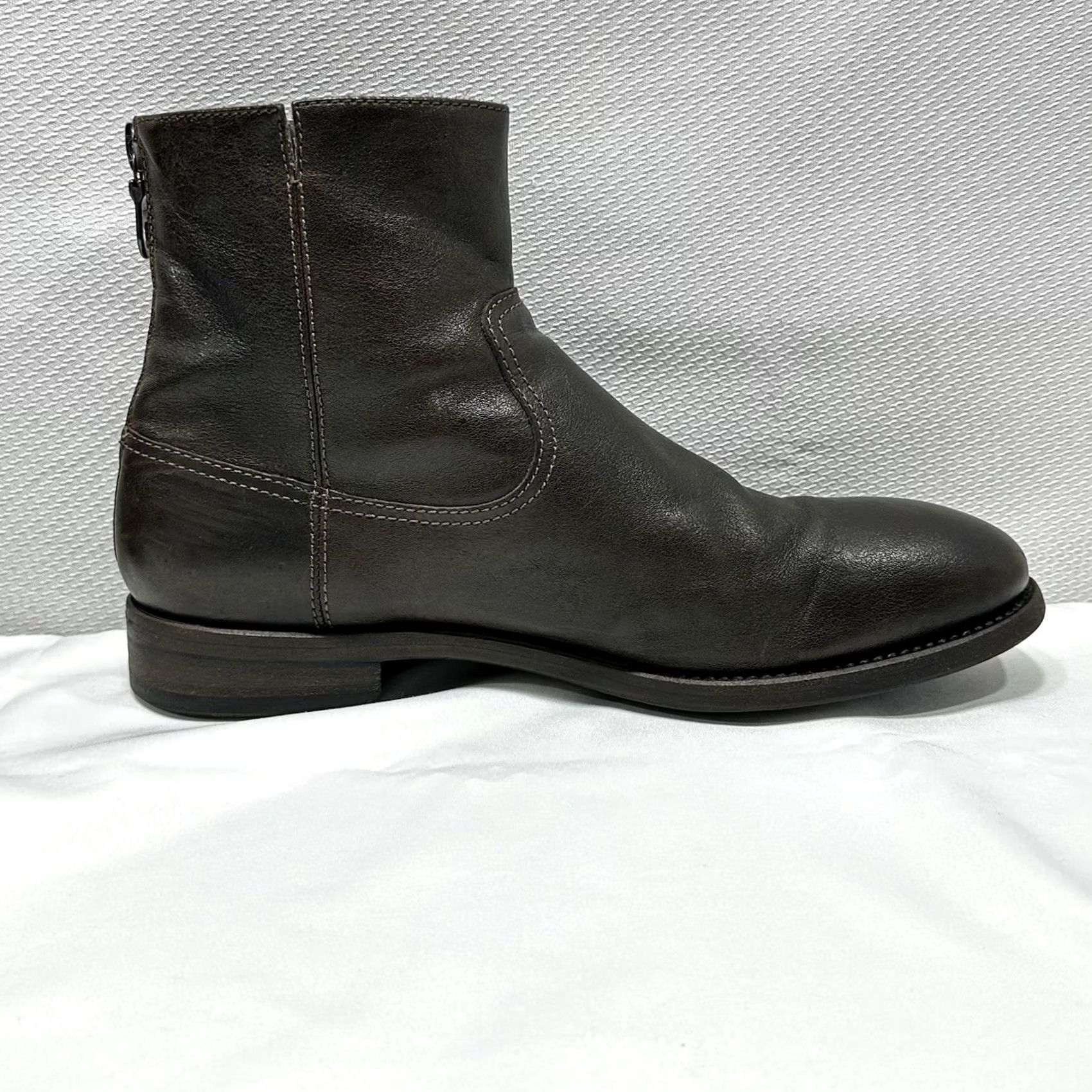 Project TWLV Flame Black Leather Ankle Boots... Size 42/US 9 Project TWLV Blake Rapid Zipper Boot Men main image 4