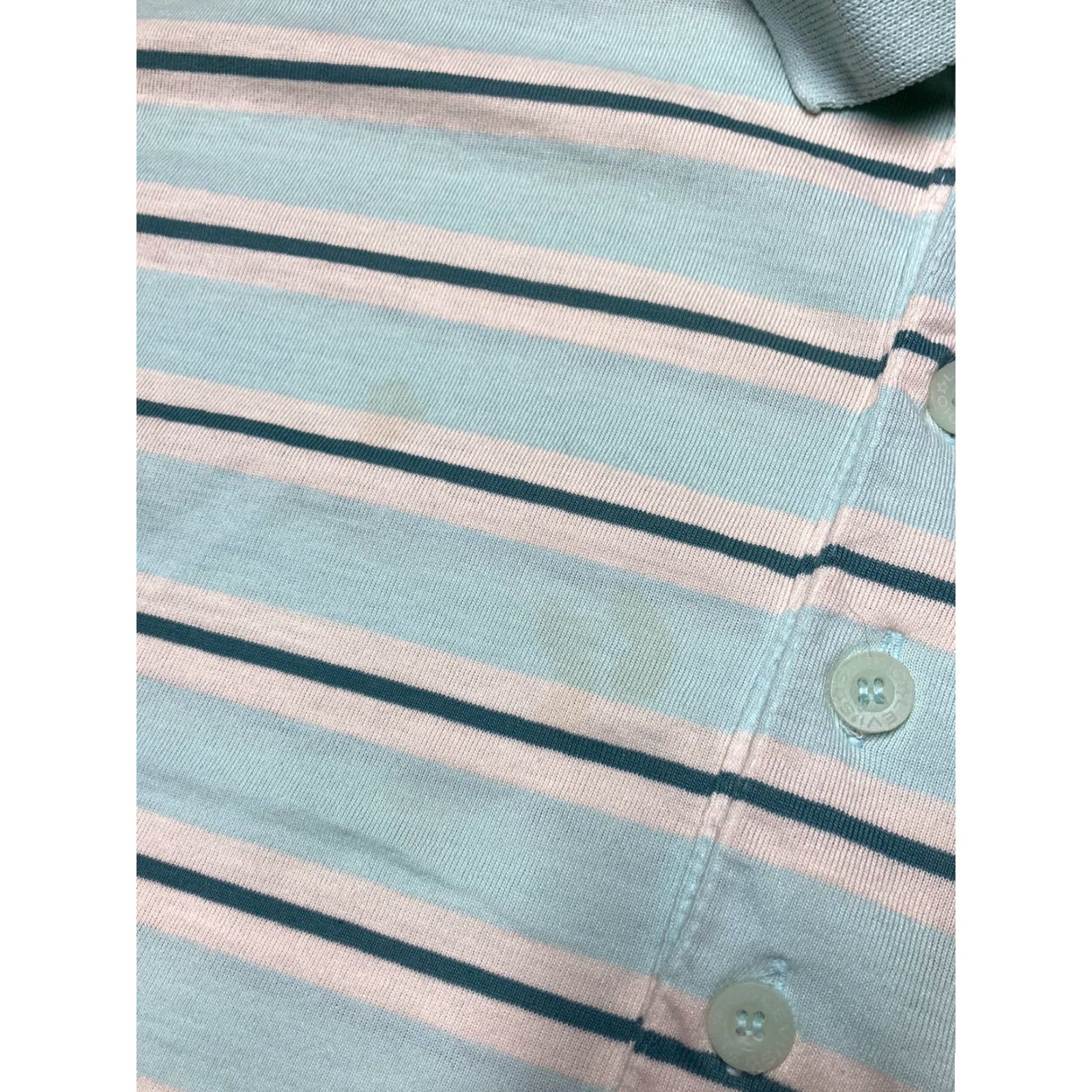 Levi's VINTAGE Levi’s Button-Up Shirt Striped Light Blue Collared Cotton Large 70s Men Shirt Mens Regular Short Sleeve Size US L / EU 52-54 / 3 - 4 Thumbnail