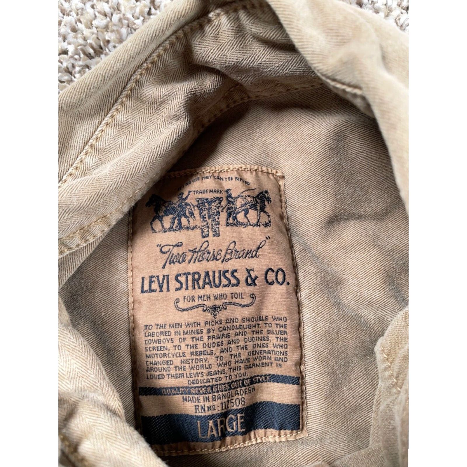 Levi's Levi's Shirt Men Large Brown Twill Heavyweight Oversized Button-Up Workwear Casual Long Sleeve Grunge Retro Mens Size US L / EU 52-54 / 3 - 3 Thumbnail
