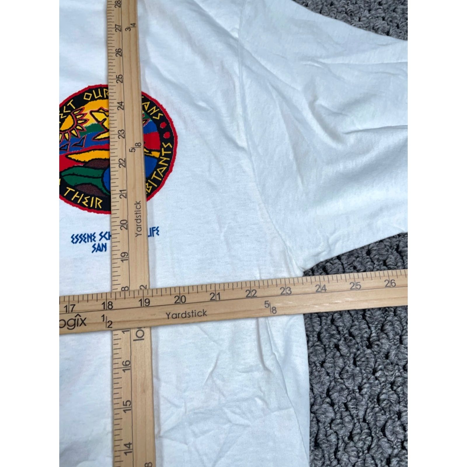 Vintage VINTAGE School of Life Dolphins Shirt Adult XL White - 90s Nautical Graphic, Jamaica, Oneita Tag, Single Stitch Mens XL Size US XL / EU 56 / 4 - 6 Thumbnail