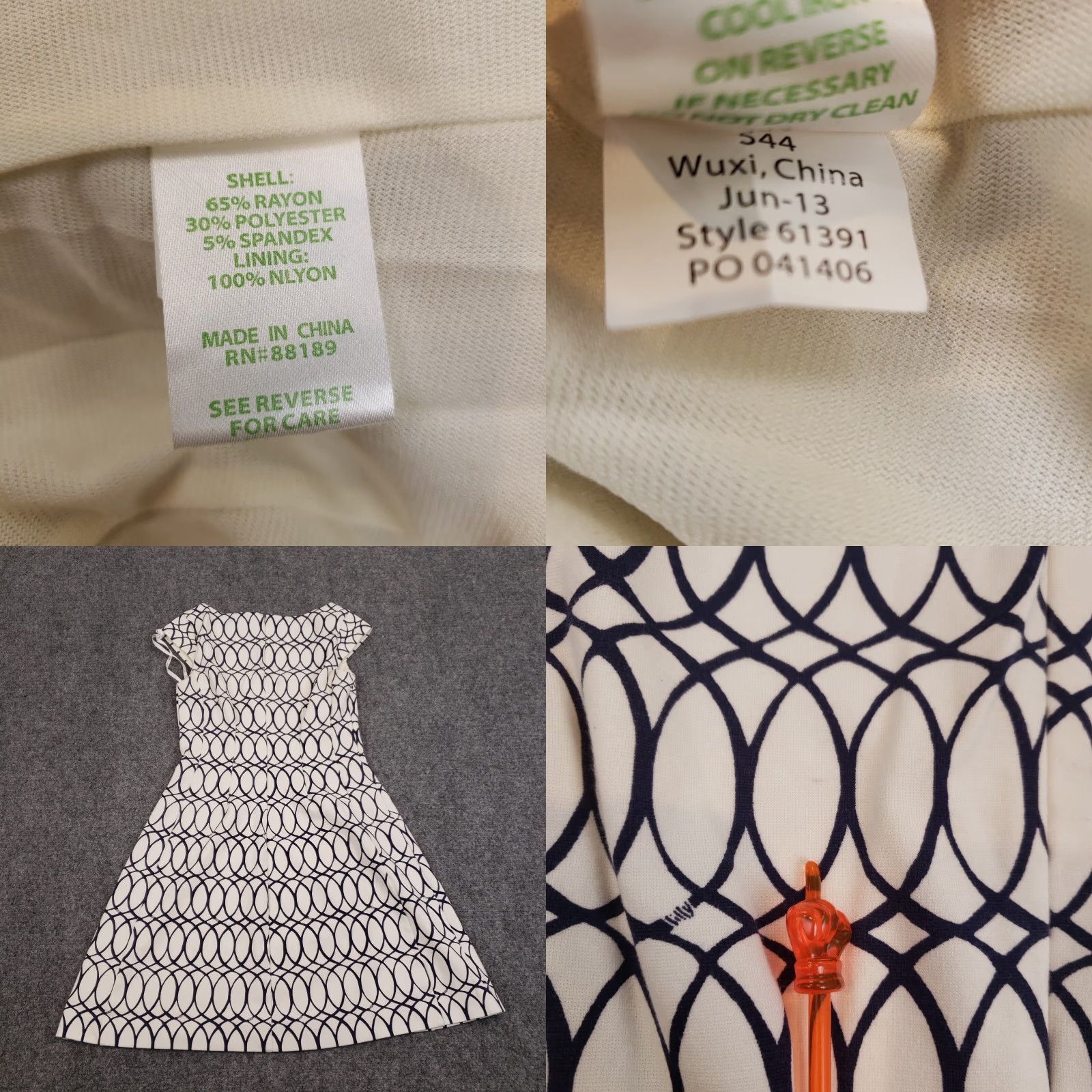 Lilly Pulitzer Lilly Pulitzer Dress Womens XS White Blue Geometric Fit and Flare Sleeveless Stretch Size XS / US 0-2 / IT 36-38 - 8 Thumbnail
