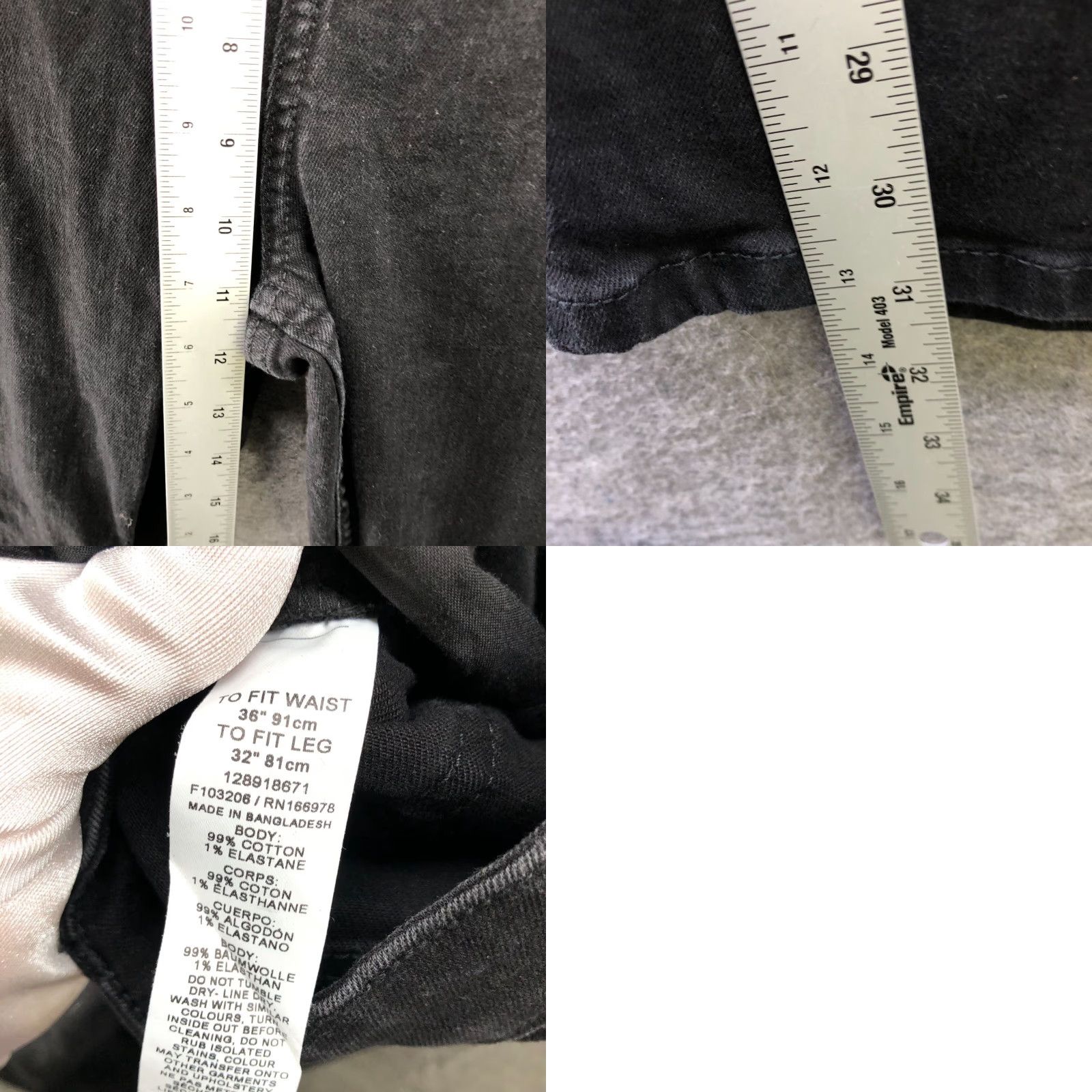 Asos VINTAGE ASOS Women's Flared Jeans 36x32 Dark Wash Cotton Stretch High Rise Spring Fall Winter Size 25" / US 0 / IT 36 - 8 Thumbnail