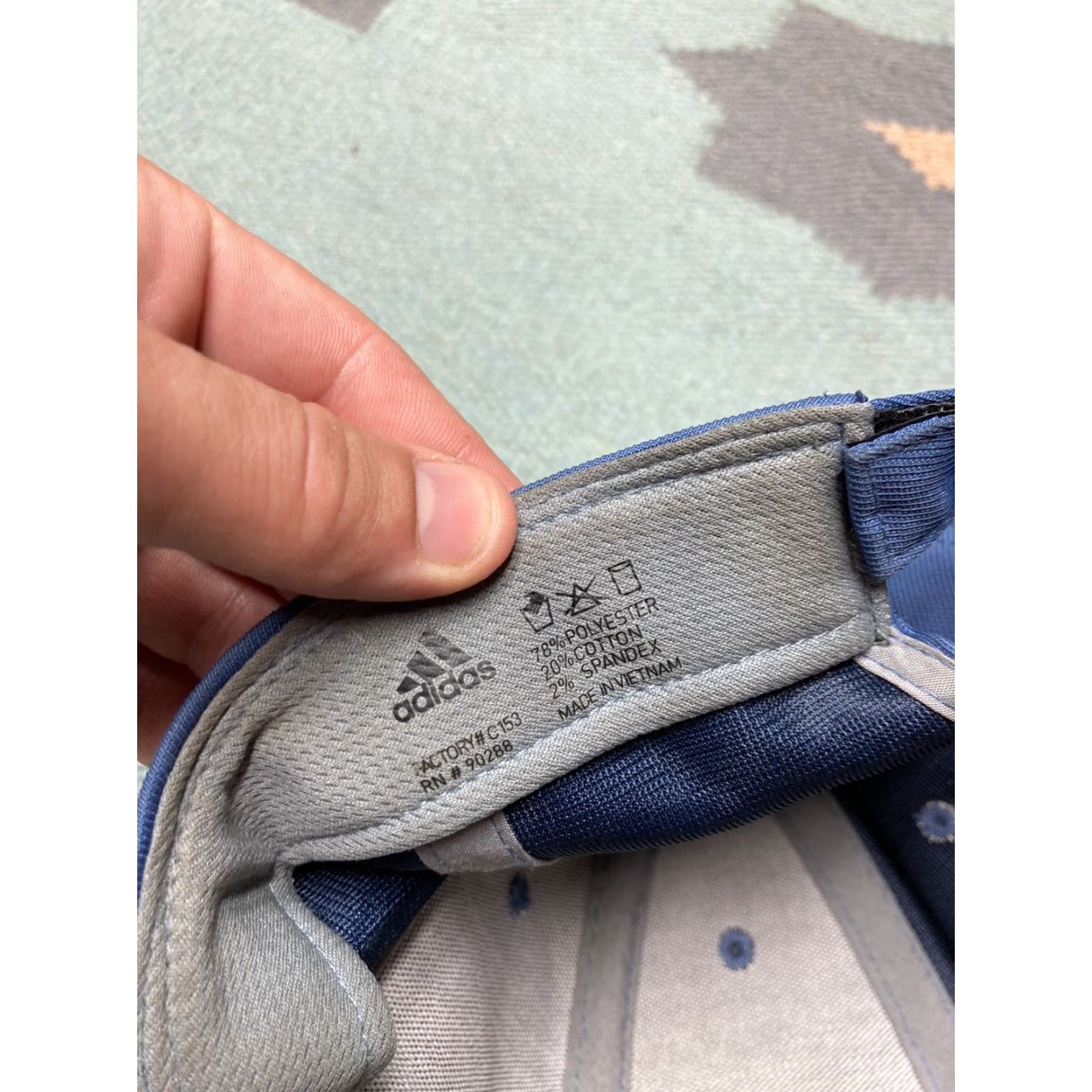 Adidas Adidas Strapback Hat Cap Running Blue Polyester Spandex Gym Active Wear Men Adjustable Size Blue Strapback Hat Size ONE SIZE - 8 Thumbnail