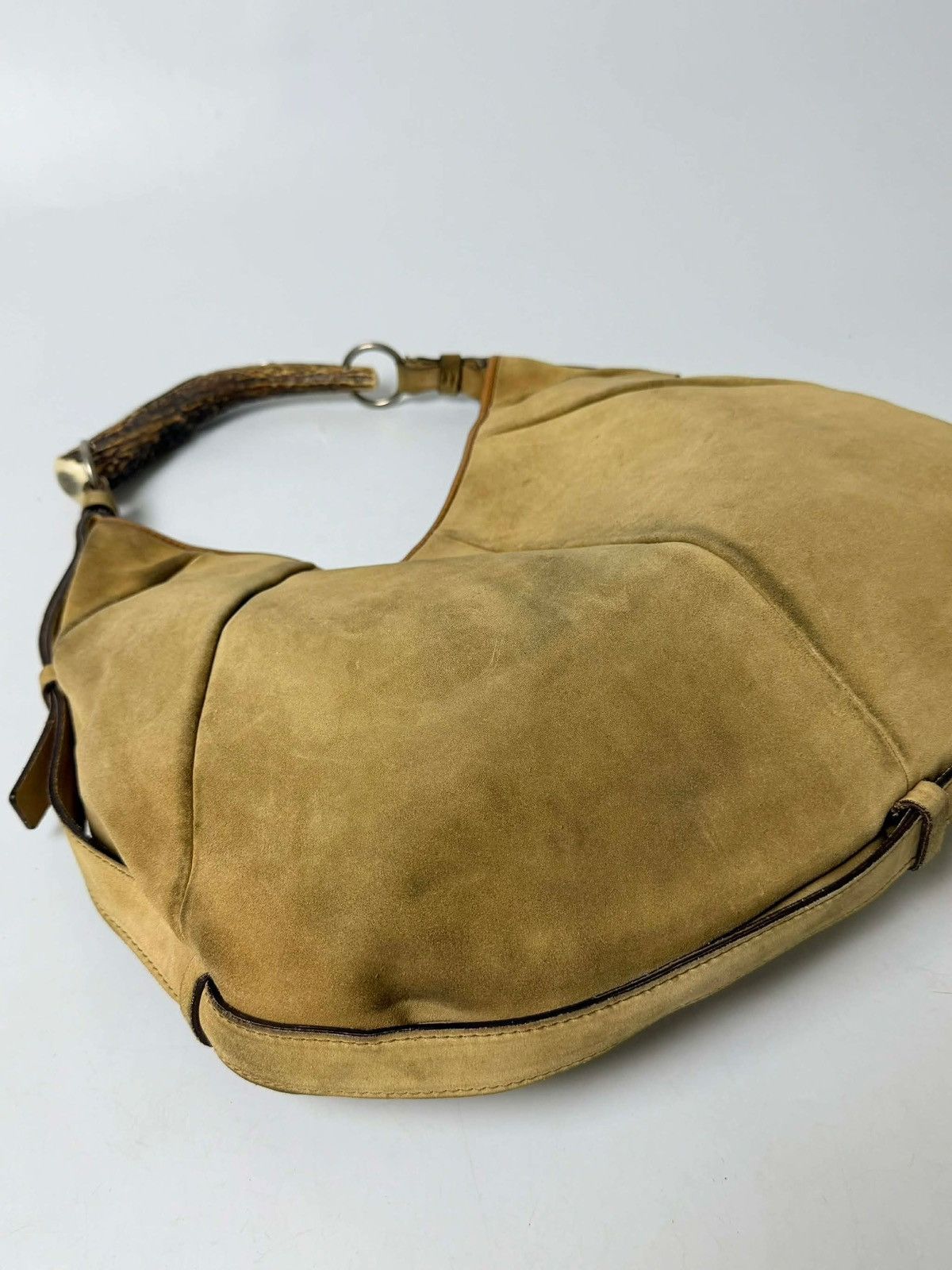 Saint Laurent Paris Yves Saint Laurent Taupe Suede Mombasa Hobo Bag Size ONE SIZE - 8 Thumbnail