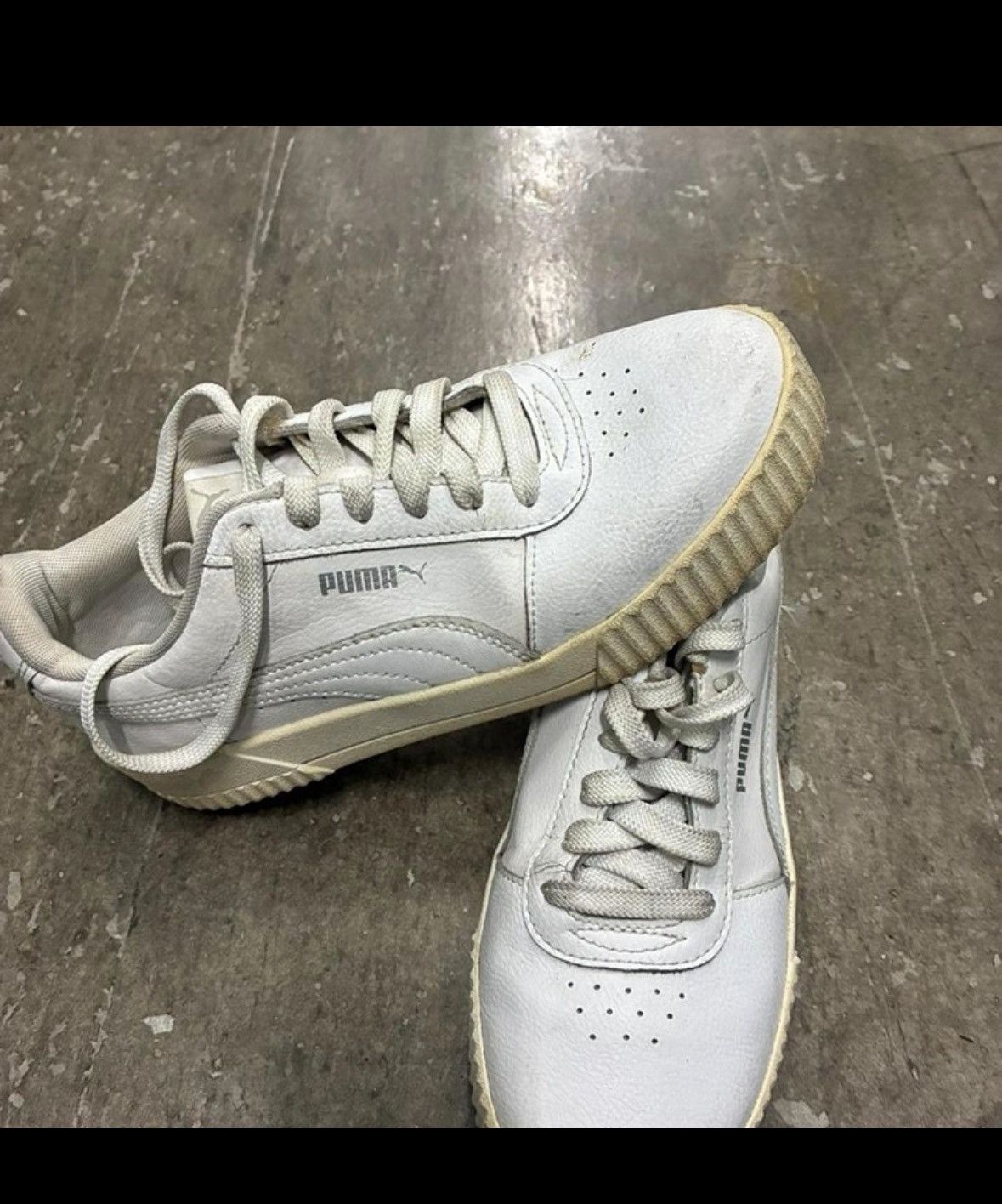 Puma PUMA Women’s Low Top Lace Up Solid White Athletic Casual 8 Size US 8.5 / IT 38.5 - 1 Thumbnail