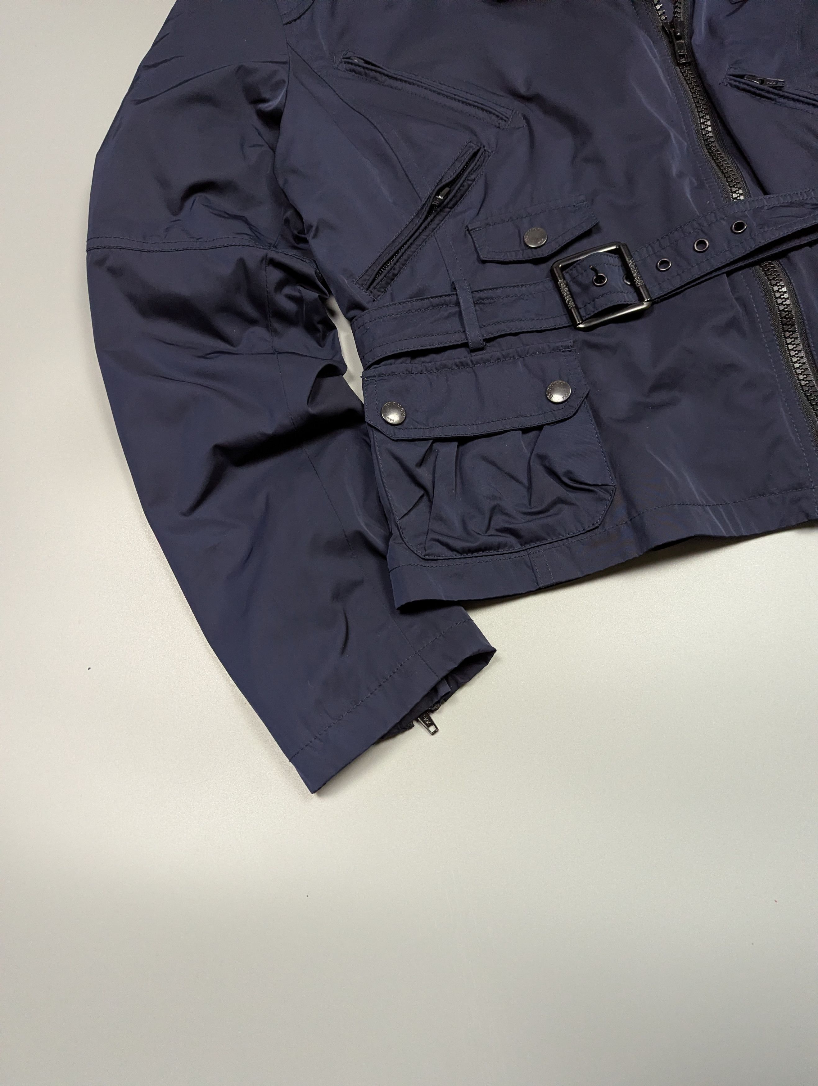Vintage BLAUER USA Vintage Women Navy Blue Lightweight Belted Jacket Size M / US 6-8 / IT 42-44 - 6 Thumbnail