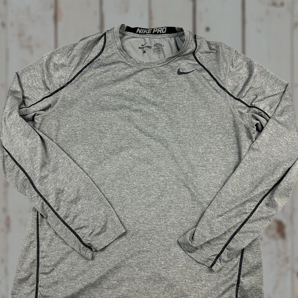 Nike Nike Pro Shirt Men L Gray Dri-FIT Fitted Training Pullover Base Layer Top L Size US L / EU 52-54 / 3 - 1 Thumbnail