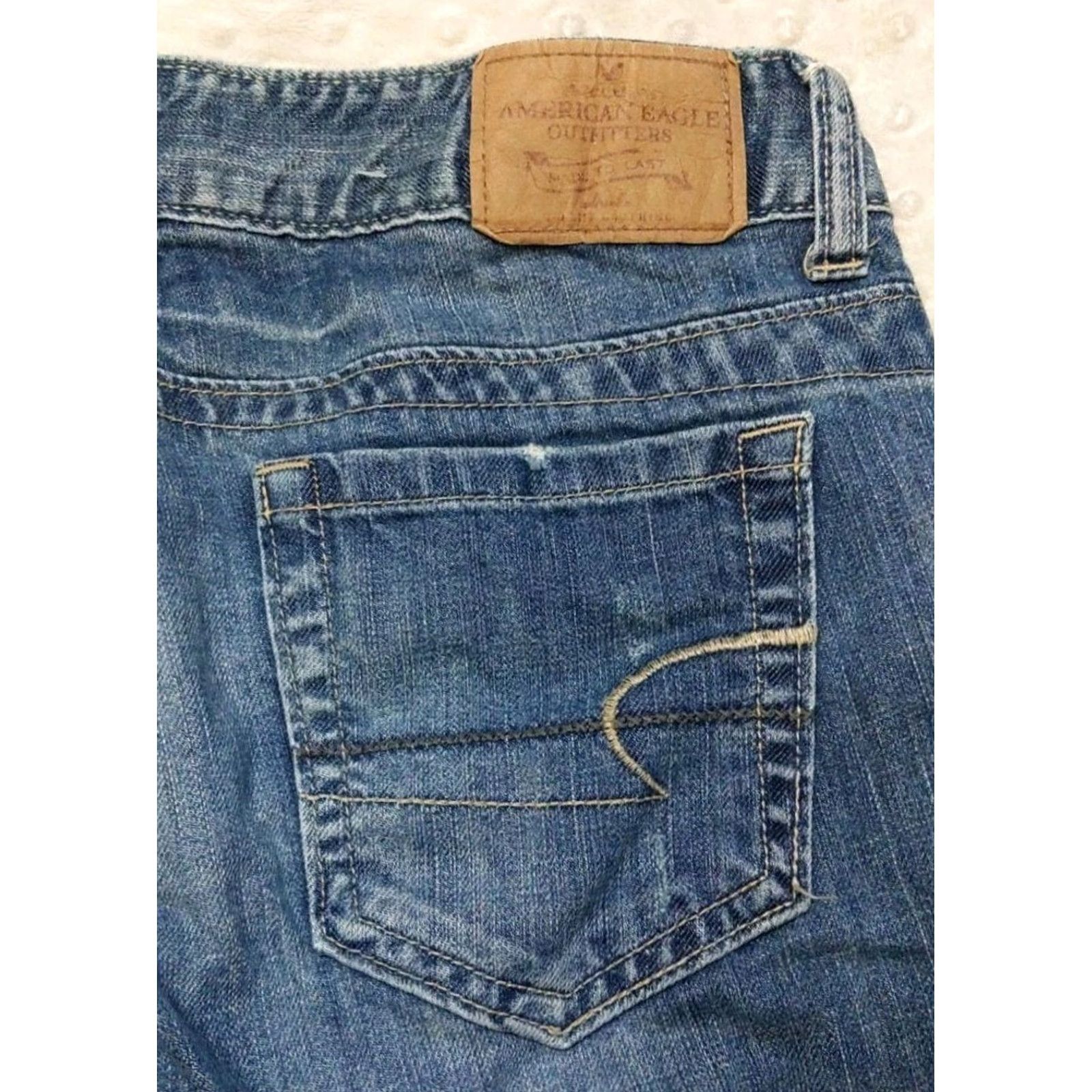 American Eagle Outfitters American Eagle Outfitters Jeans Womens Artist 5-Pocket Denim Straight Mid Rise Dark Blue 30x19 (8) Cotton Spandex XS? Size 30" / US 8 / IT 44 - 7 Thumbnail