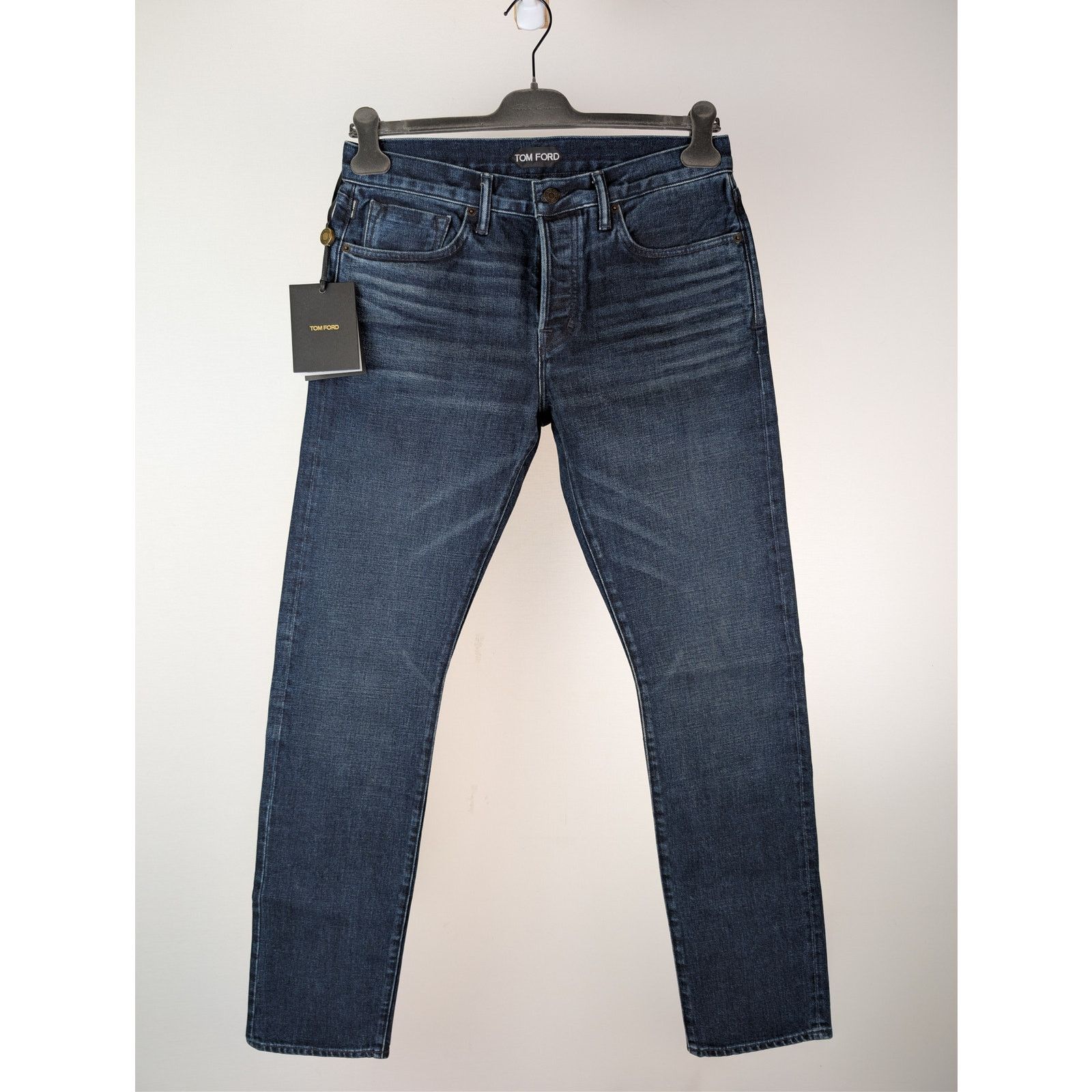 Tom Ford o1rshd1 Q:2 / Slim Fit Denim Jeans in Navy Blue Size US 34 / EU 50 - 2 Thumbnail
