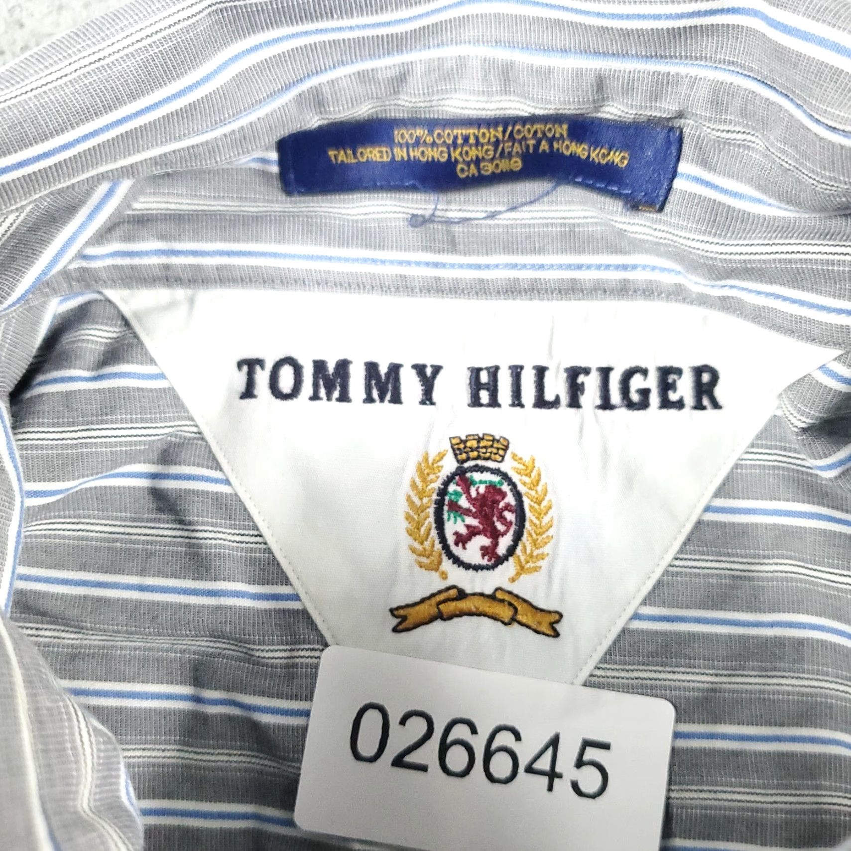 Tommy Hilfiger Tommy Hilfiger Shirt Mens 2XL Gray Striped Button-Up Long Sleeve Cotton Classic Casual Size US XXL / EU 58 / 5 - 7 Thumbnail