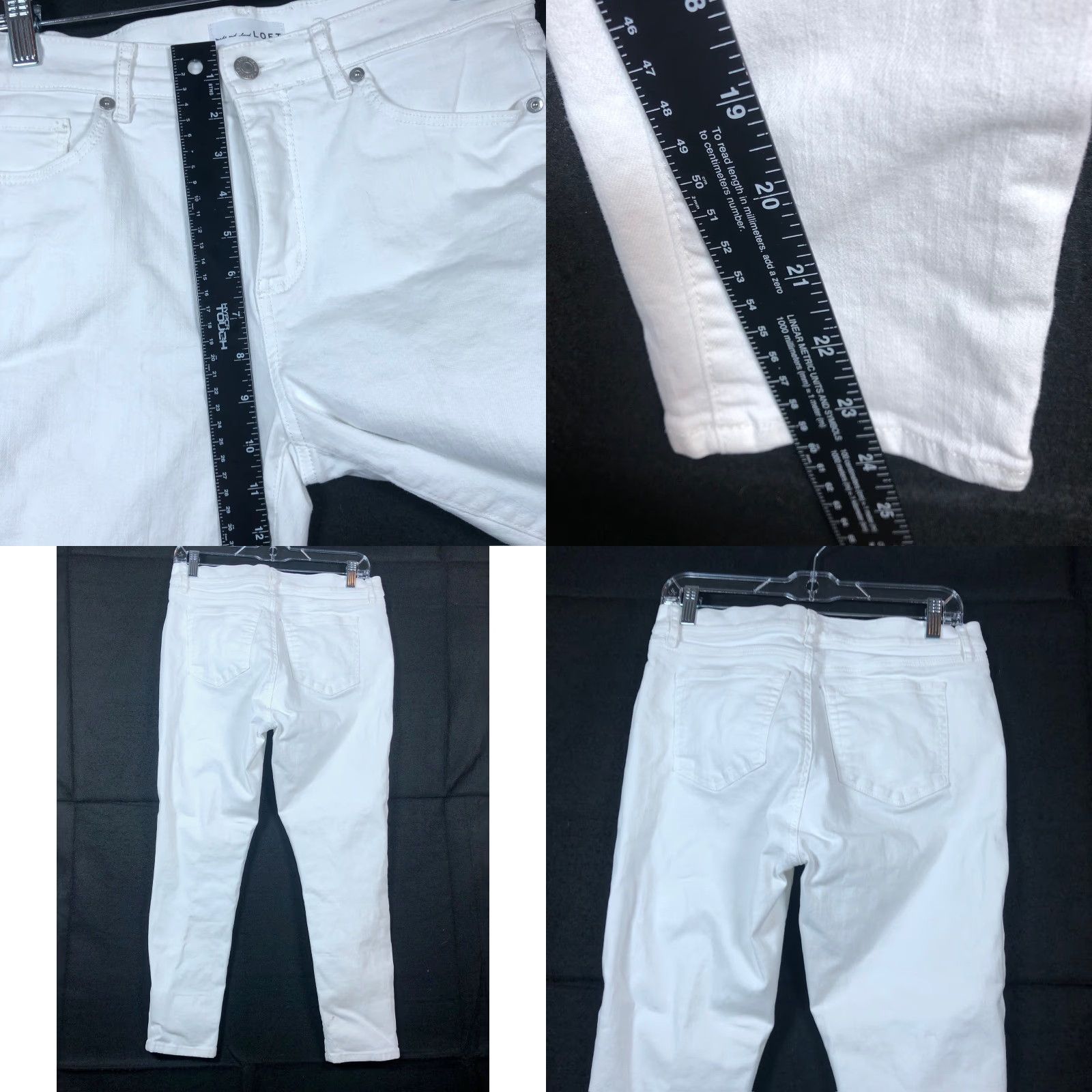 Loft LOFT Womens Jeans White Mid Rise The Skinny Cotton Blend Stretch 8 Size 30" / US 8 / IT 44 - 8 Thumbnail