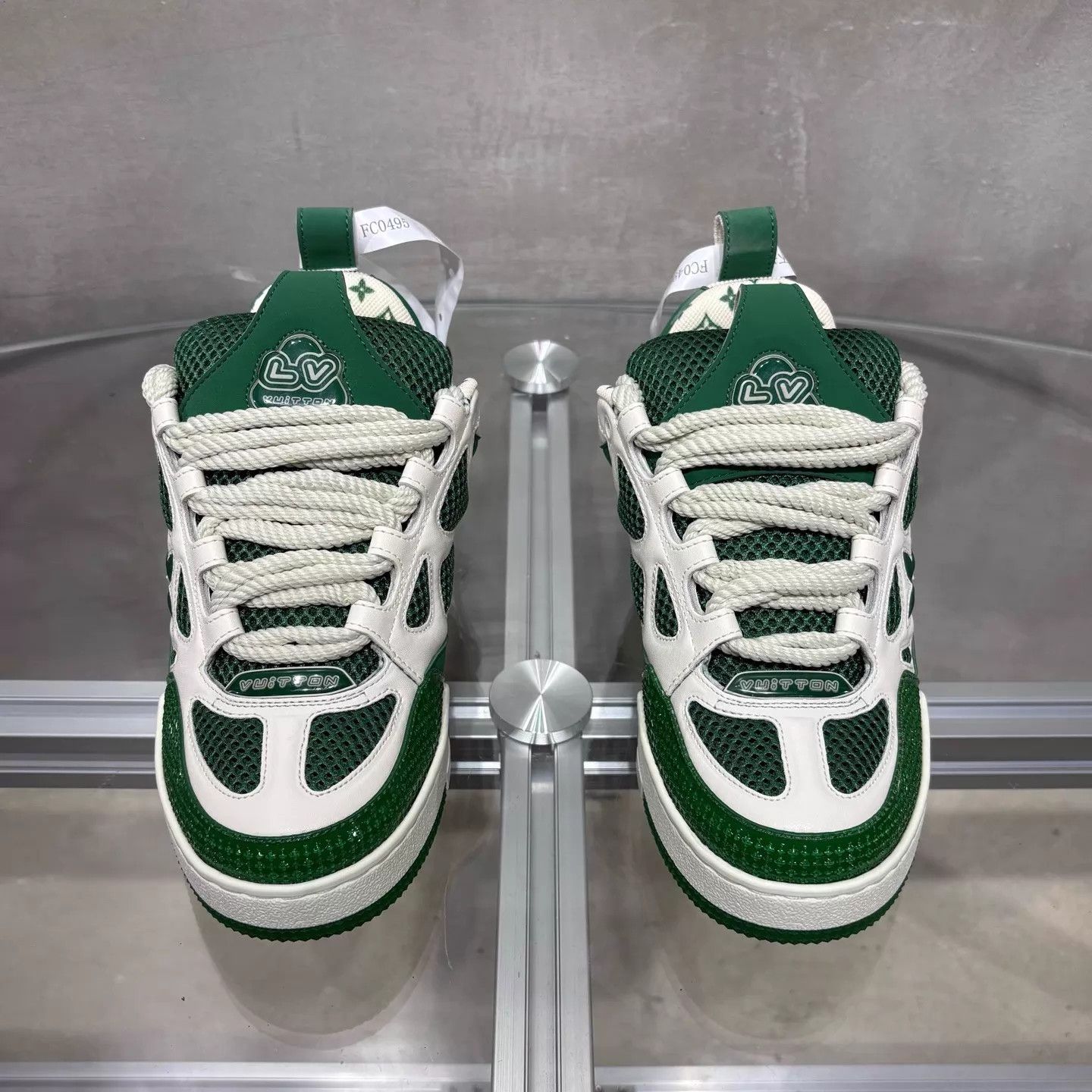 Louis Vuitton LV Skate Shoes White Green UK2.5 (36.5) BNIB Size US 6 / IT 36 - 1 Thumbnail