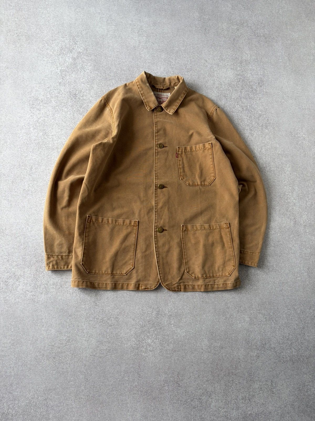 Levi's Levi's Engineers Chore Work Distressed Feded Canvas Jacket Size US L / EU 52-54 / 3 - 1 Thumbnail