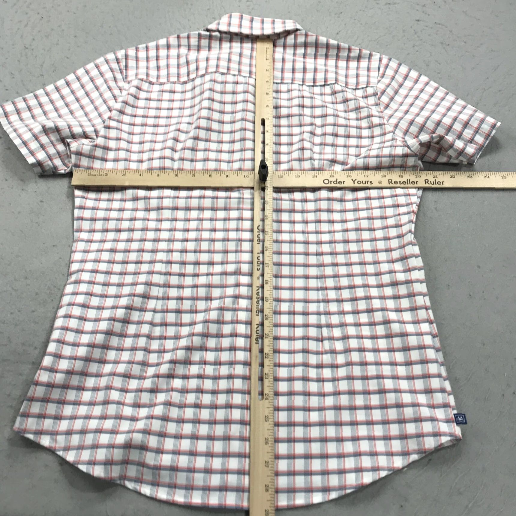 Mizzen+Main Mizzen+Main Shirt Mens M White Pink Check Performance Stretch Slim Fit Button-Up Casual Short Sleeve Button-Front Collared Size US M / EU 48-50 / 2 - 7 Thumbnail