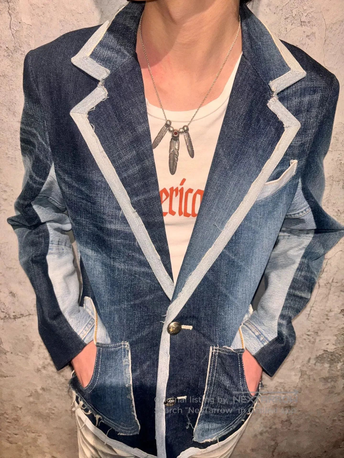 Japanese Brand denim blazer with modern design features. Size US M / EU 48-50 / 2 - 1 Thumbnail