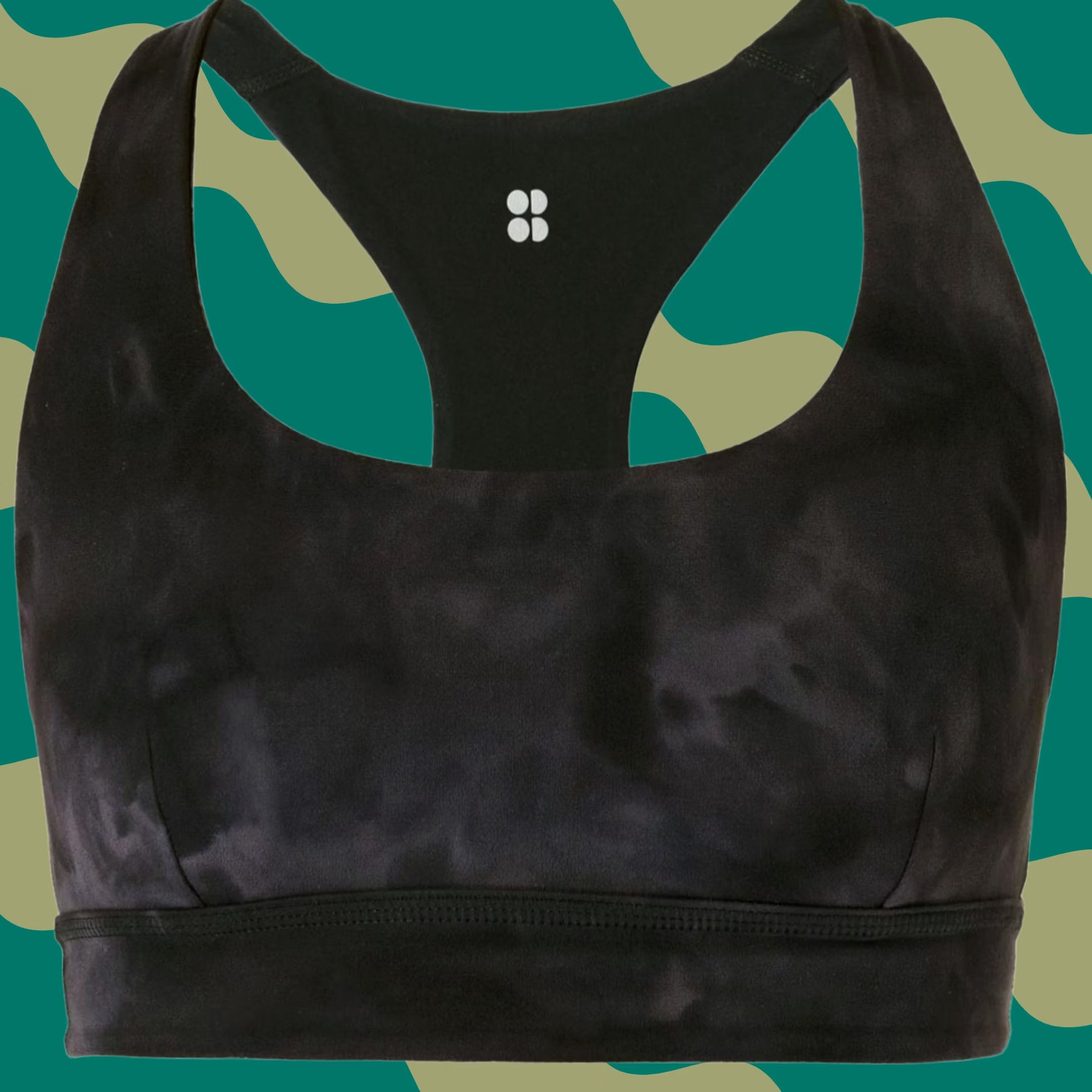 Sweaty Betty Bra Xs Black Tie-Dye Reversible Super Soft Yoga Sports Womens, Women's