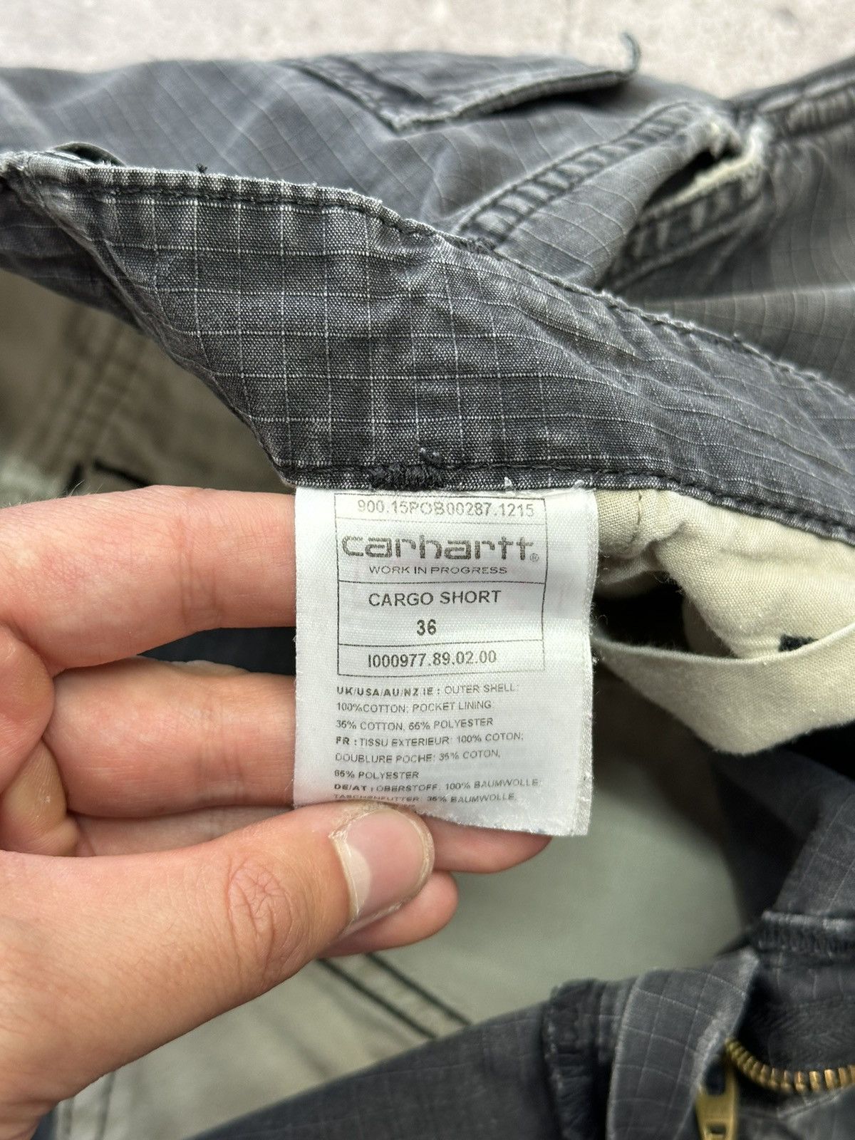 Carhartt × Carhartt Wip × Vintage Vintage Carhartt Cargo Shorts Gray Distressed Y2K Faded Size US 36 / EU 52 - 8 Thumbnail