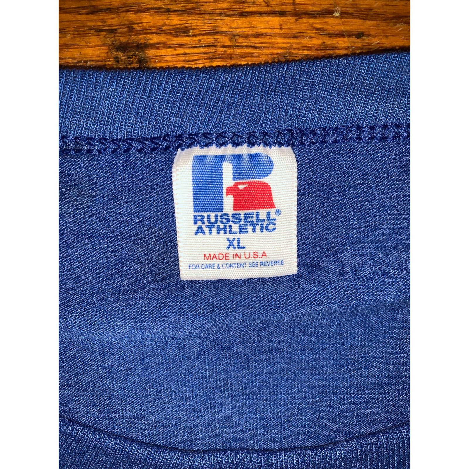 Russell Athletic × Vintage Meg Knott Memorial Baseball Tee XL Blue USA Single Stitch Size US XL / EU 56 / 4 - 5 Thumbnail