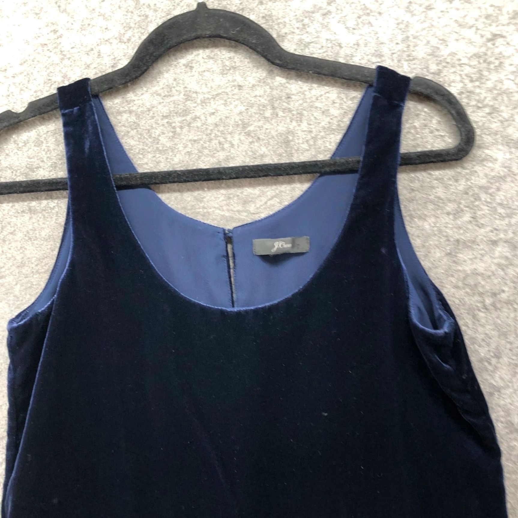J.Crew J. Crew Velvet Tank Top Womens 0 Dark Blue Scoop Neck Stretch Shirt Sleeveless Basic Casual Spring Summer Women’s Tank Top Size XS / US 0-2 / IT 36-38 - 3 Thumbnail