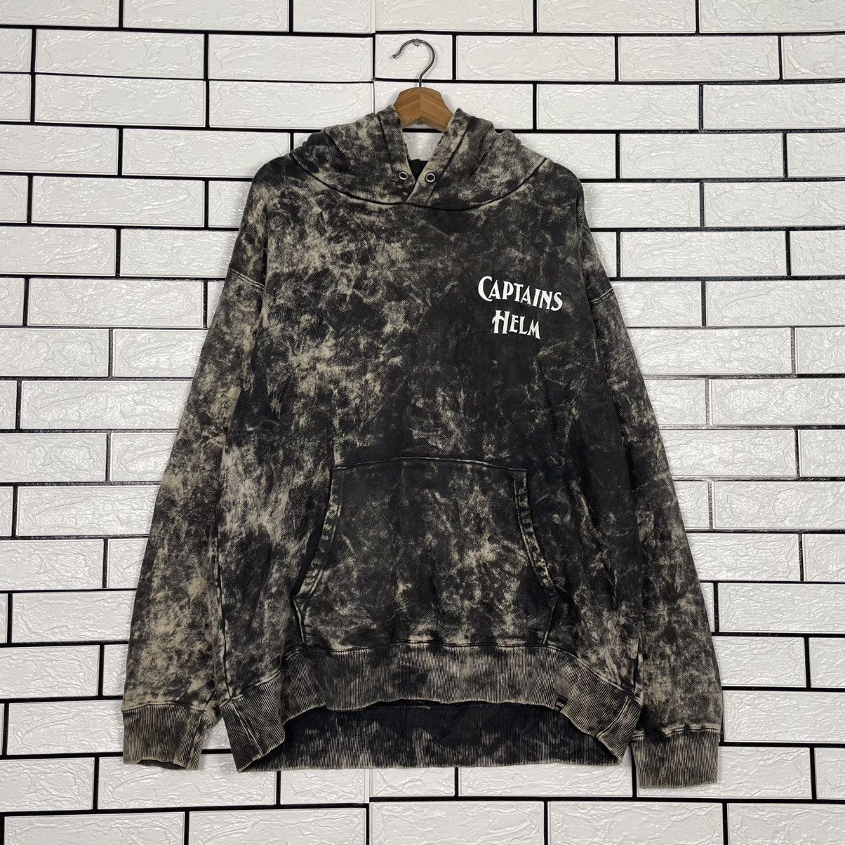 Japanese Brand Captain Helm Black Acid Wash Hoodie Size US XL / EU 56 / 4 - 10 Thumbnail