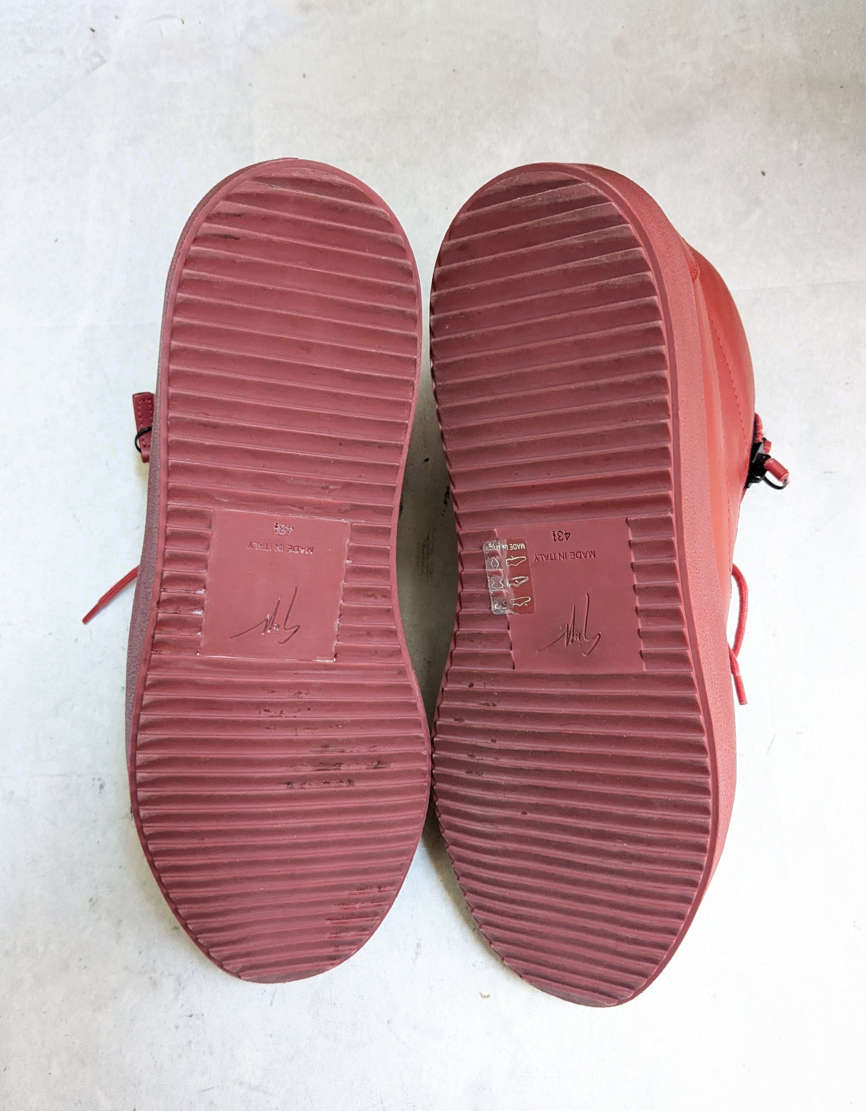 Giuseppe Zanotti Giuseppe Zanotti High Top Sneakers Red 10.5 43.5 Leather Size US 10.5 / EU 43-44 - 18 Thumbnail