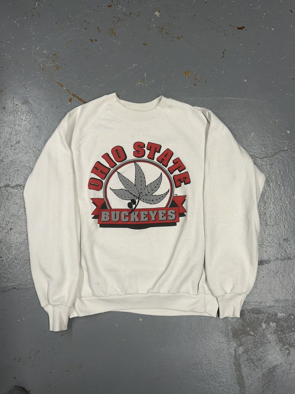 Vintage Crazy Vintage 90s Ohio State University White Crewneck Size US M / EU 48-50 / 2 - 1 Thumbnail