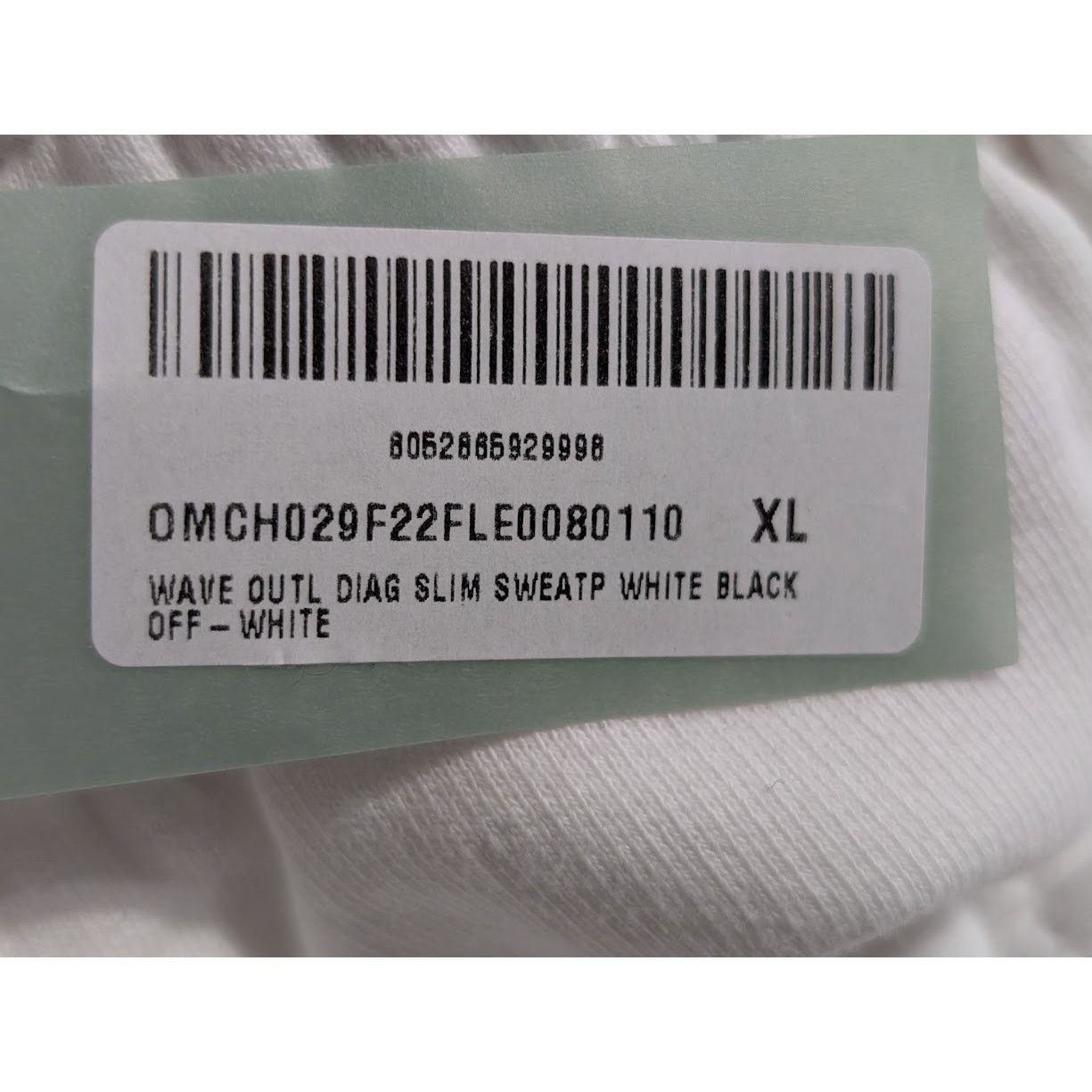 Off-White o1rshd1 Wave Outl Daig Slim Sweatpant & Jogger White/Black Size US 36 / EU 52 - 20 Thumbnail